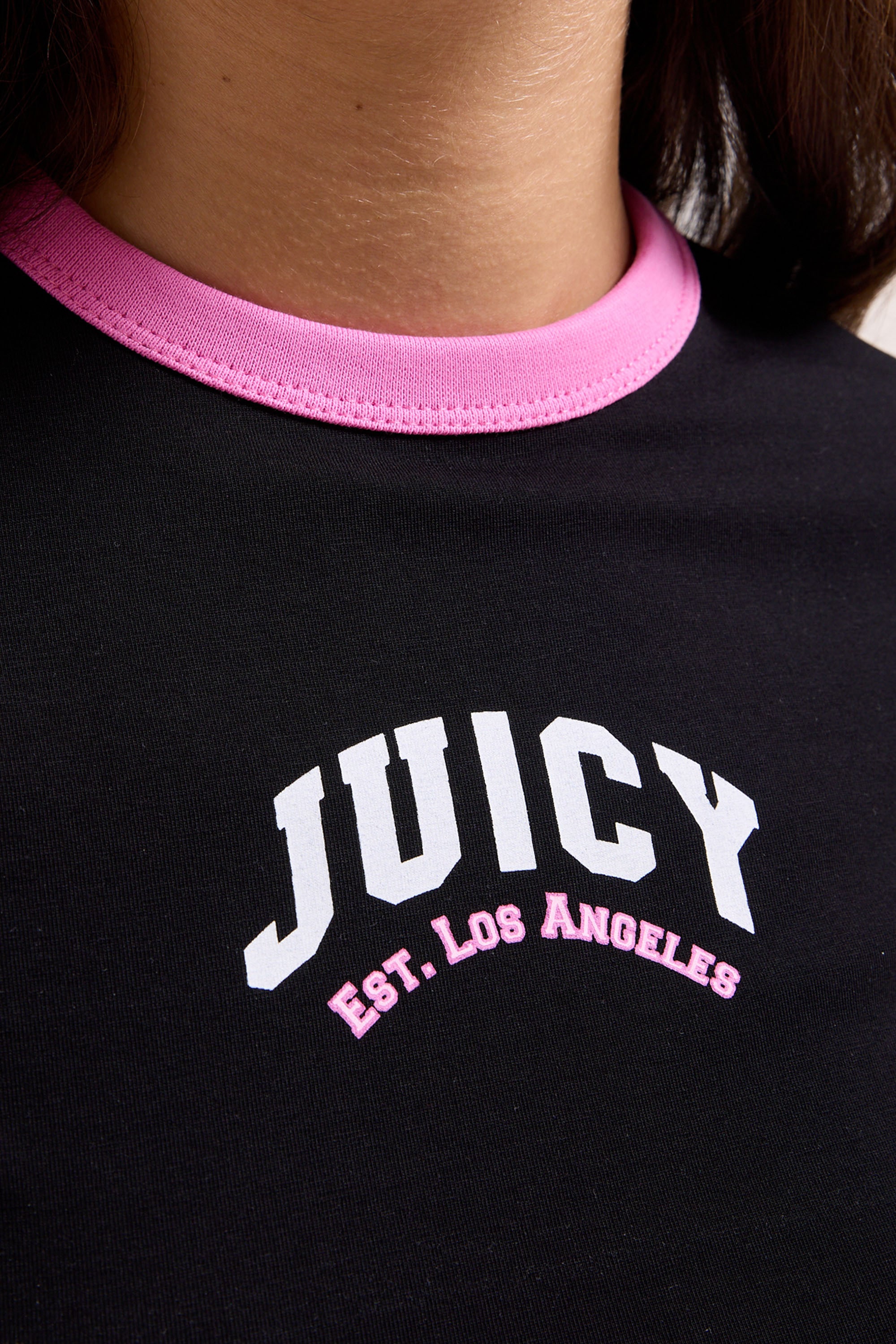 Juicy Couture T-Shirt »COLLEGIATE SPORTS RINGER TSHIRT. Damen« T-Shirt Damen, Schriftzug, Sportshirt, Logoprint, Trikot, Sale