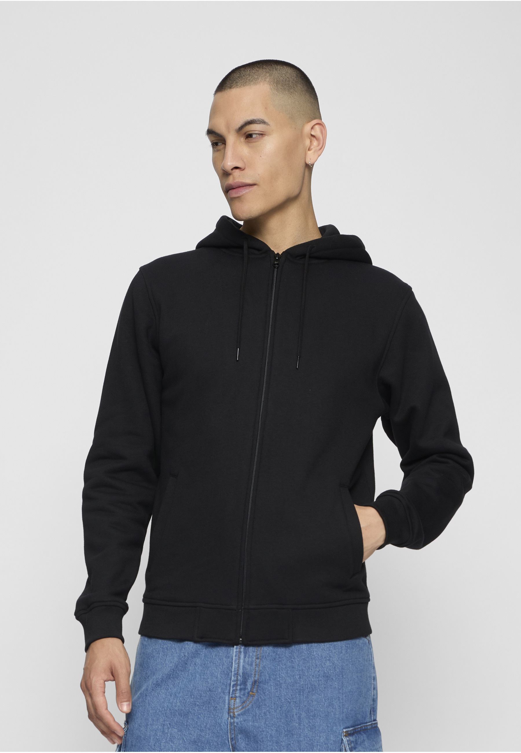 URBAN CLASSICS Strickpullover »Urban Classics Herren 2-tone Zip Hoody« 1 Stk.