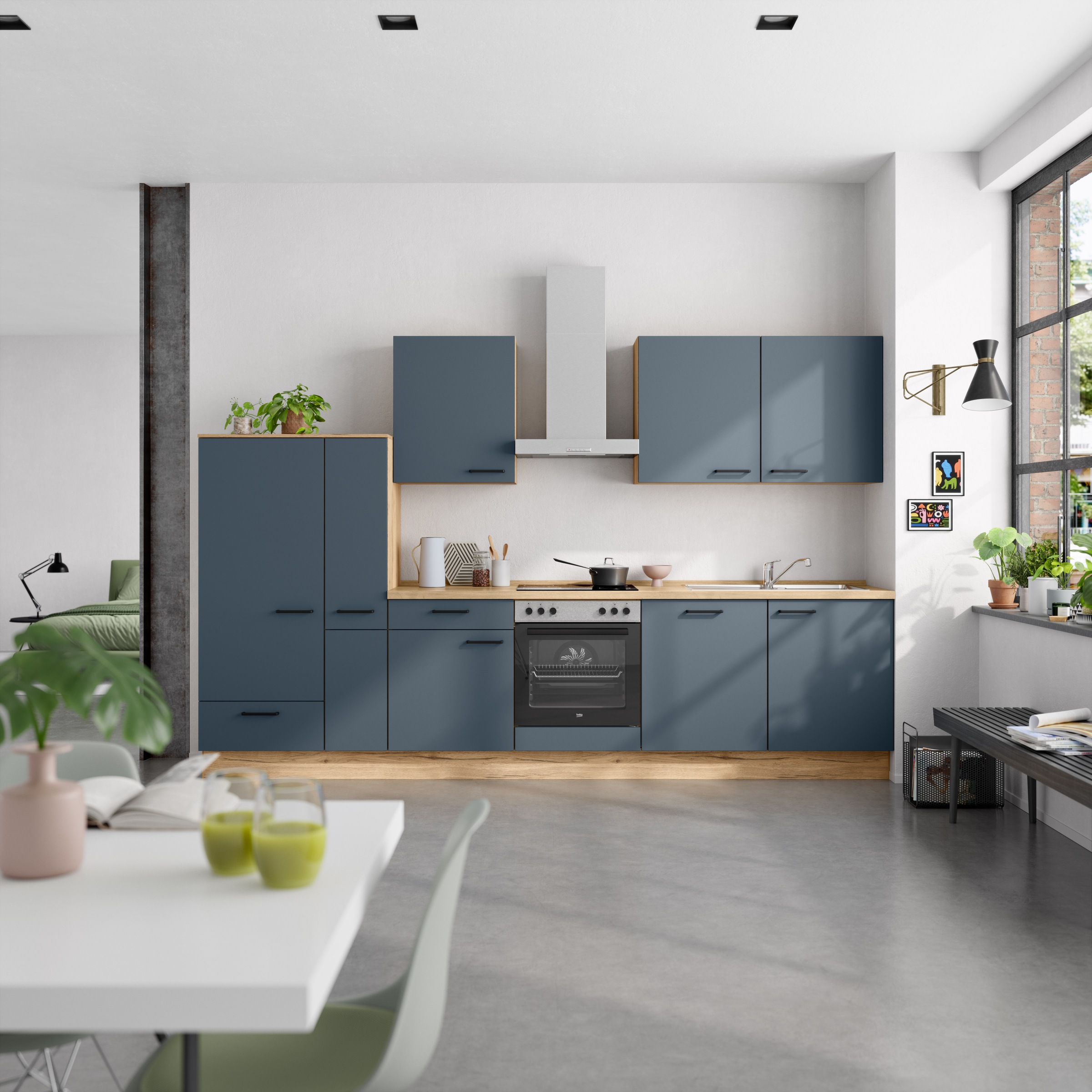 nobilia® Küchenzeile »"Easytouch I"«, vormontiert, Ausrichtung wählbar, Breite 330 cm, wahlw. mit E-Geräten