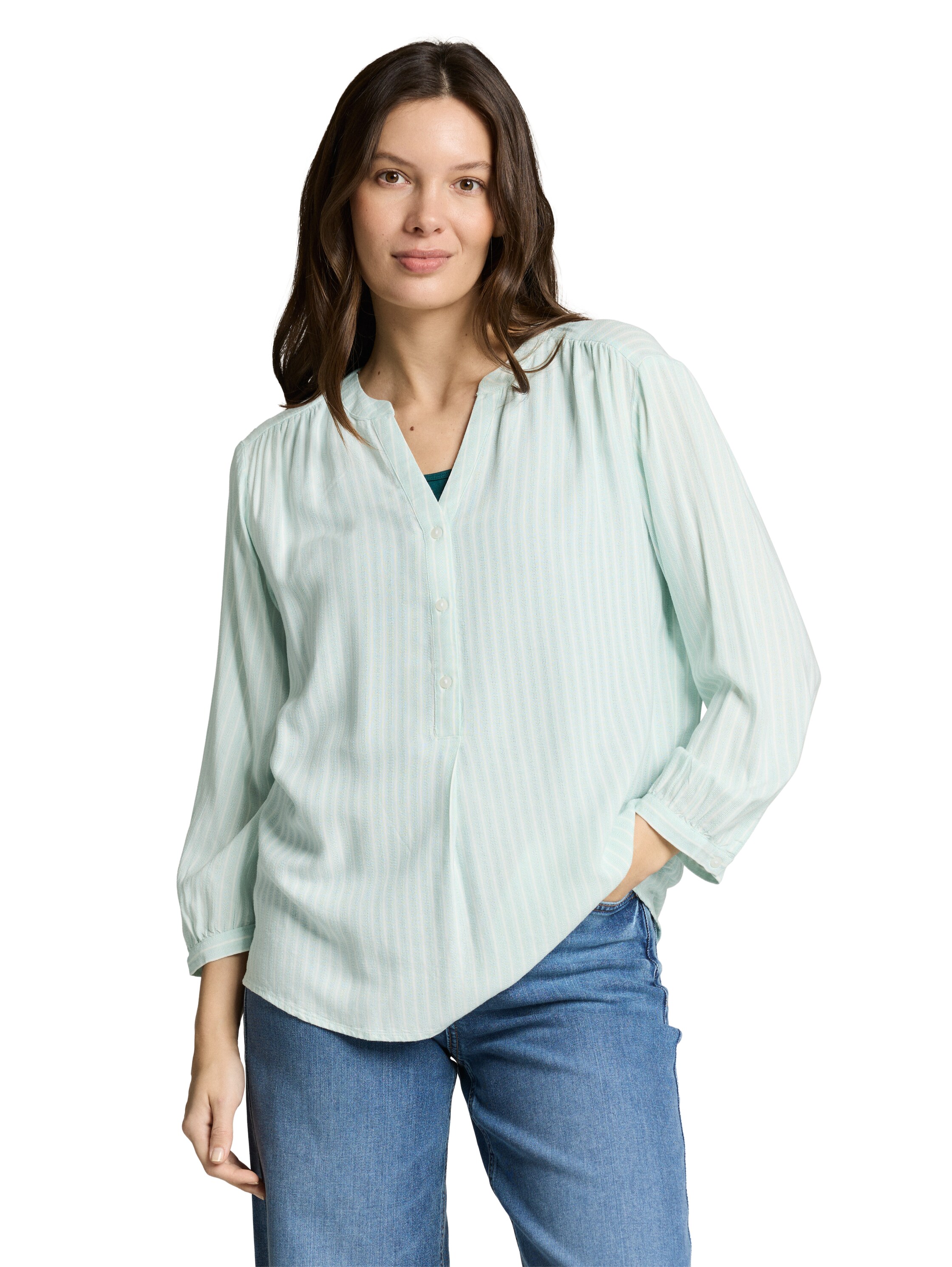 TOM TAILOR Klassische Bluse "Regular" mit Streifen Muster