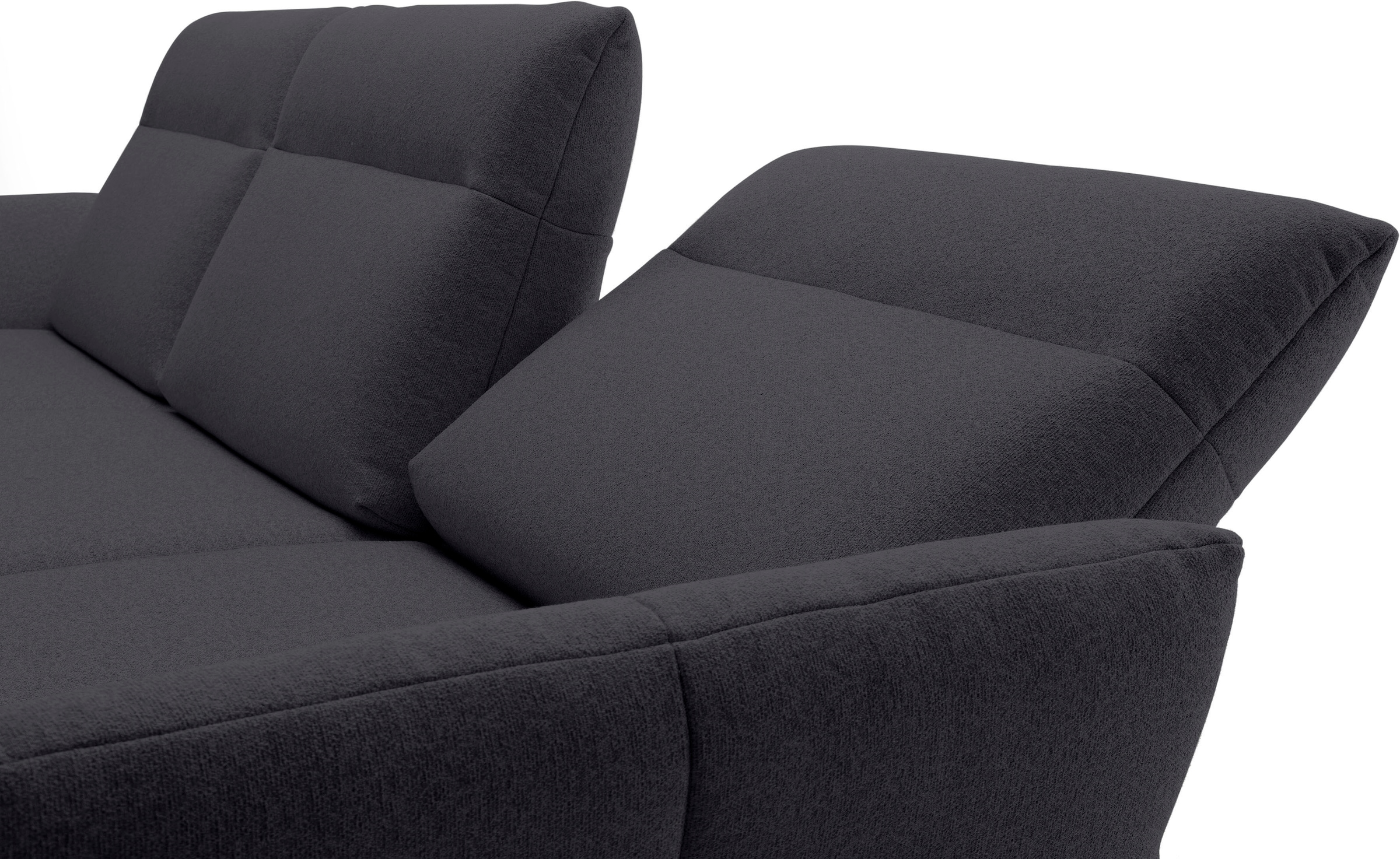 Creation BY ROLF BENZ Ecksofa »CR.460«, Sockel in Nussbaum, Winkelfüße in Umbragrau, Breite 298 cm