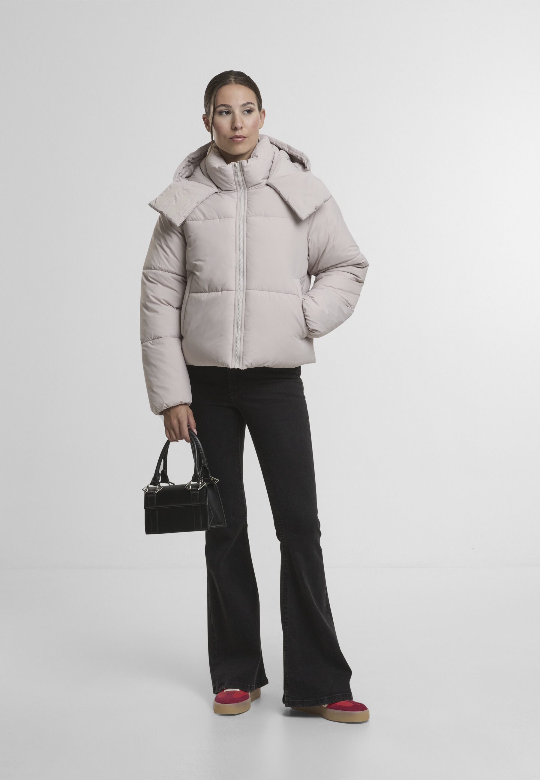 URBAN CLASSICS Winterjacke »Urban Classics Ladies Hooded Collar Puffer Jacket« 1 Stk. tlg. mit Kapuze