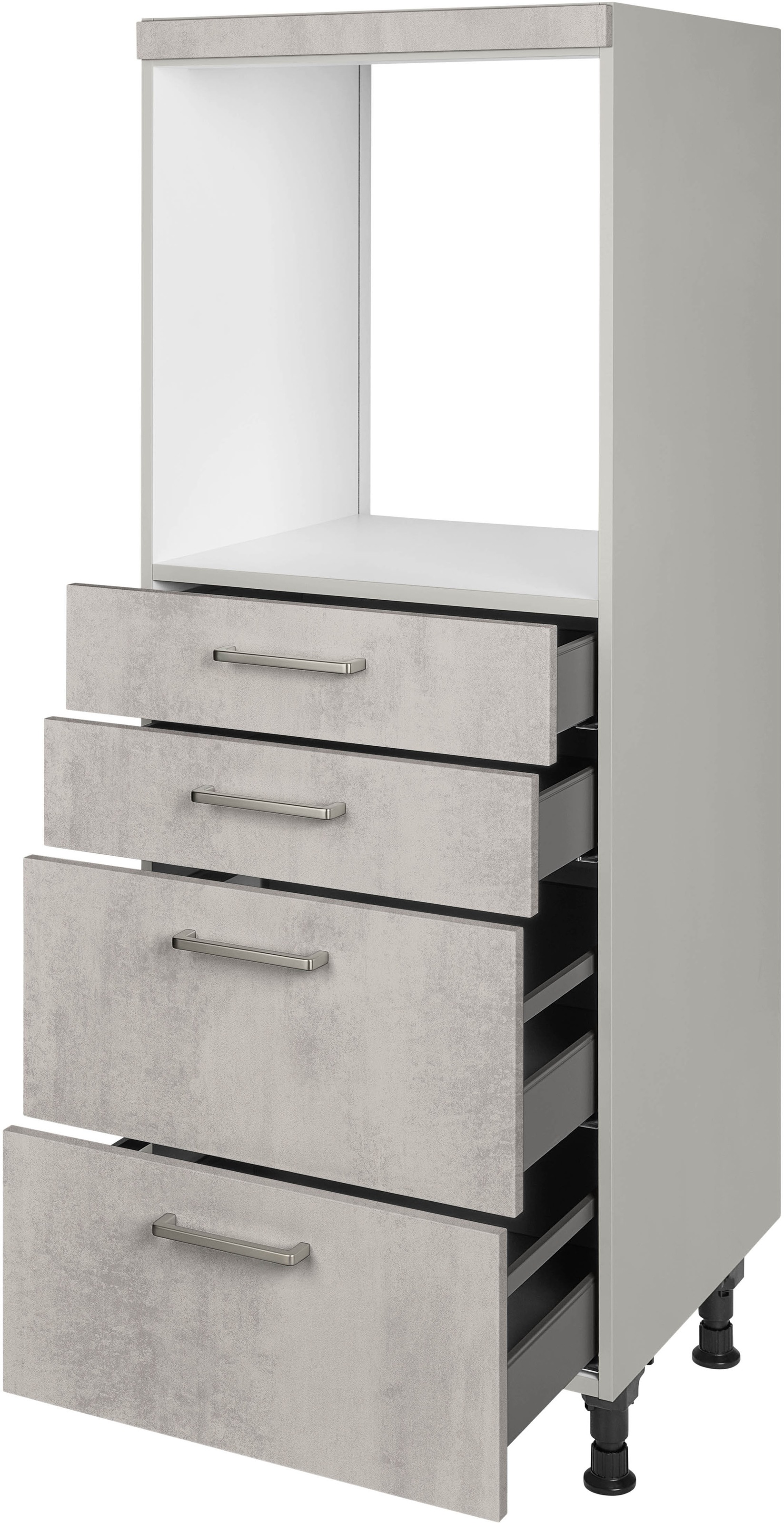 nobilia® Herdumbauschrank »"Riva", mit Schubkästen und Auszügen,«, vormontiert, Breite/Höhe: 60/167,8 cm
