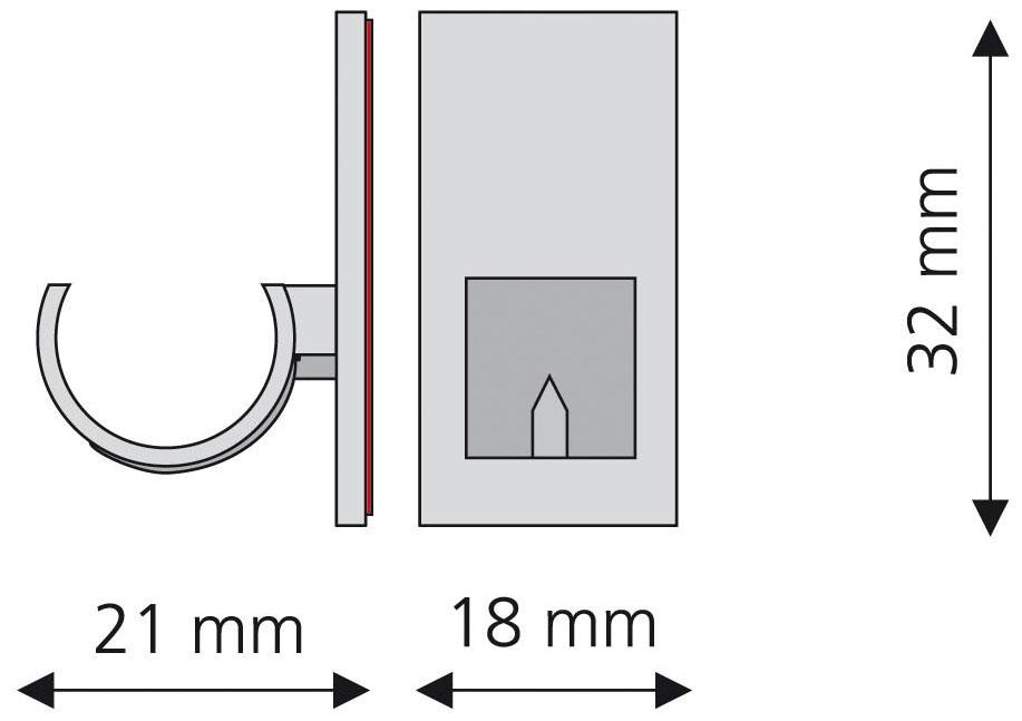 Liedeco Klebeträger für Cafehausstangen Ø 12 mm