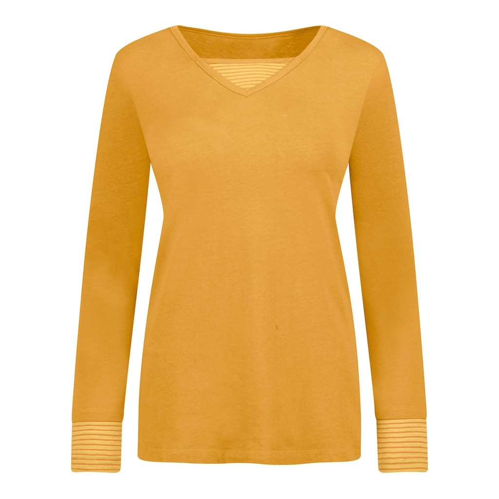 Damenmode Shirts & Sweatshirts Classic Basics Langarmshirt »Shirt«, (1 tlg.) curry