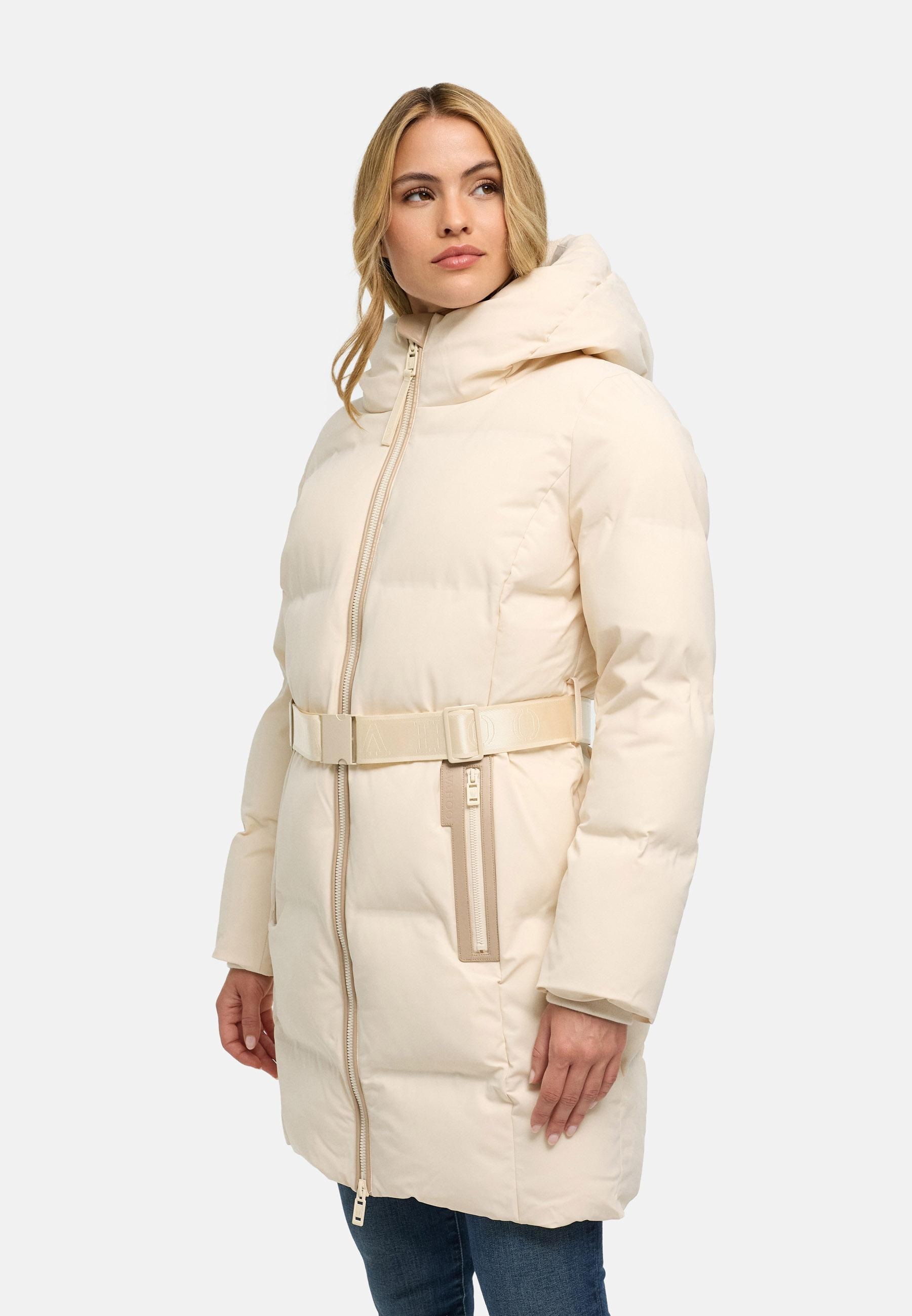 Navahoo Steppmantel »Wolkenwichtel 14« Warmer Wintermantel mit Kapuze und Taillengürtel