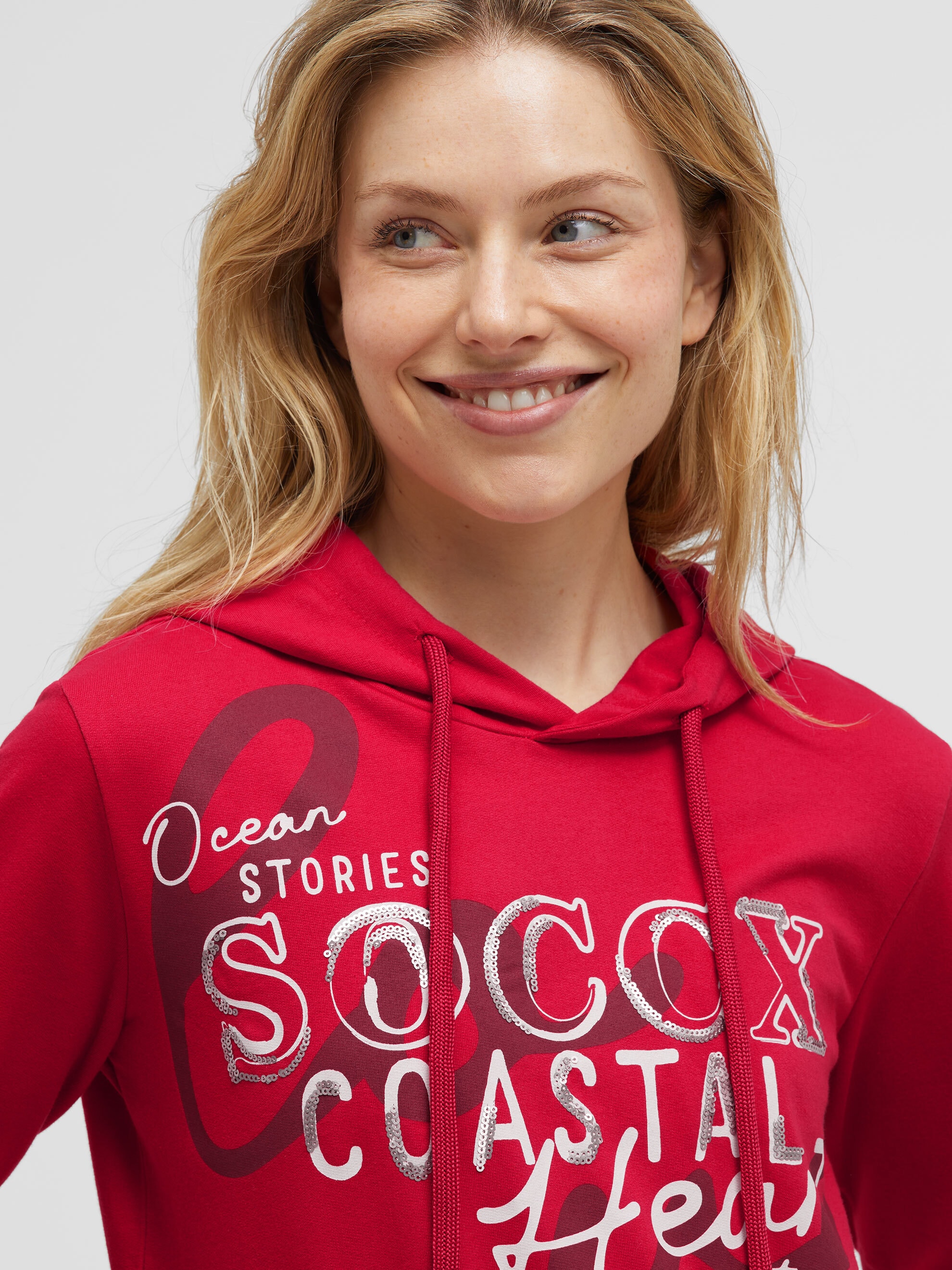SOCCX Kapuzensweatshirt , mit Pailletten-Schriftzug

