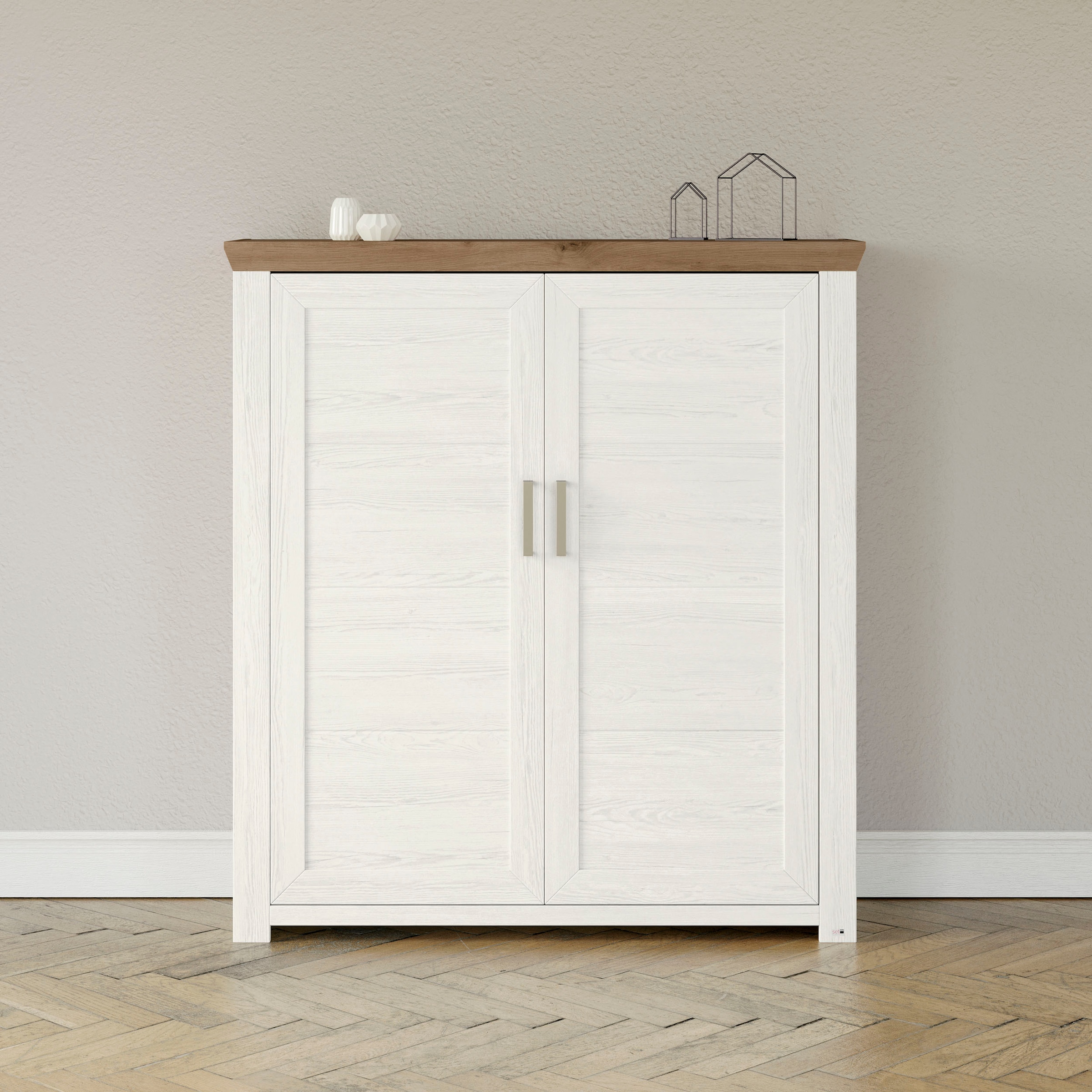 Highboard »York«, Typ 19, mit 3 Schubkästen und Flaschenregal, Landhausstil, B 129cm