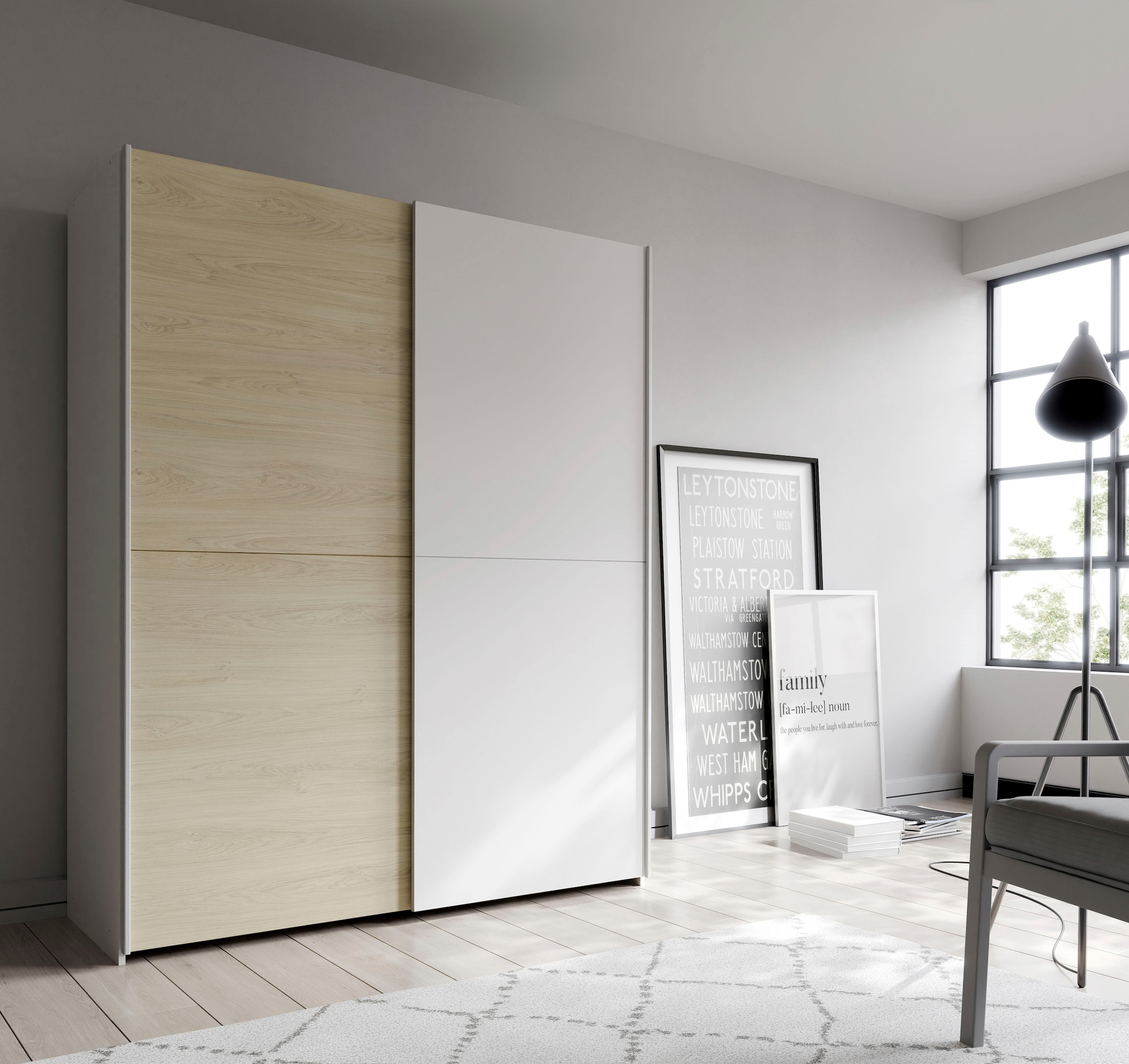 Home affaire Schwebetürenschrank »OTTOs Choice, 2 Schiebetüren, Made in Europe, stabil und zeitlos«, (5 Breiten: 120 -200cm, Höhe ca. 190cm), in verschiedenen Farben und Breiten