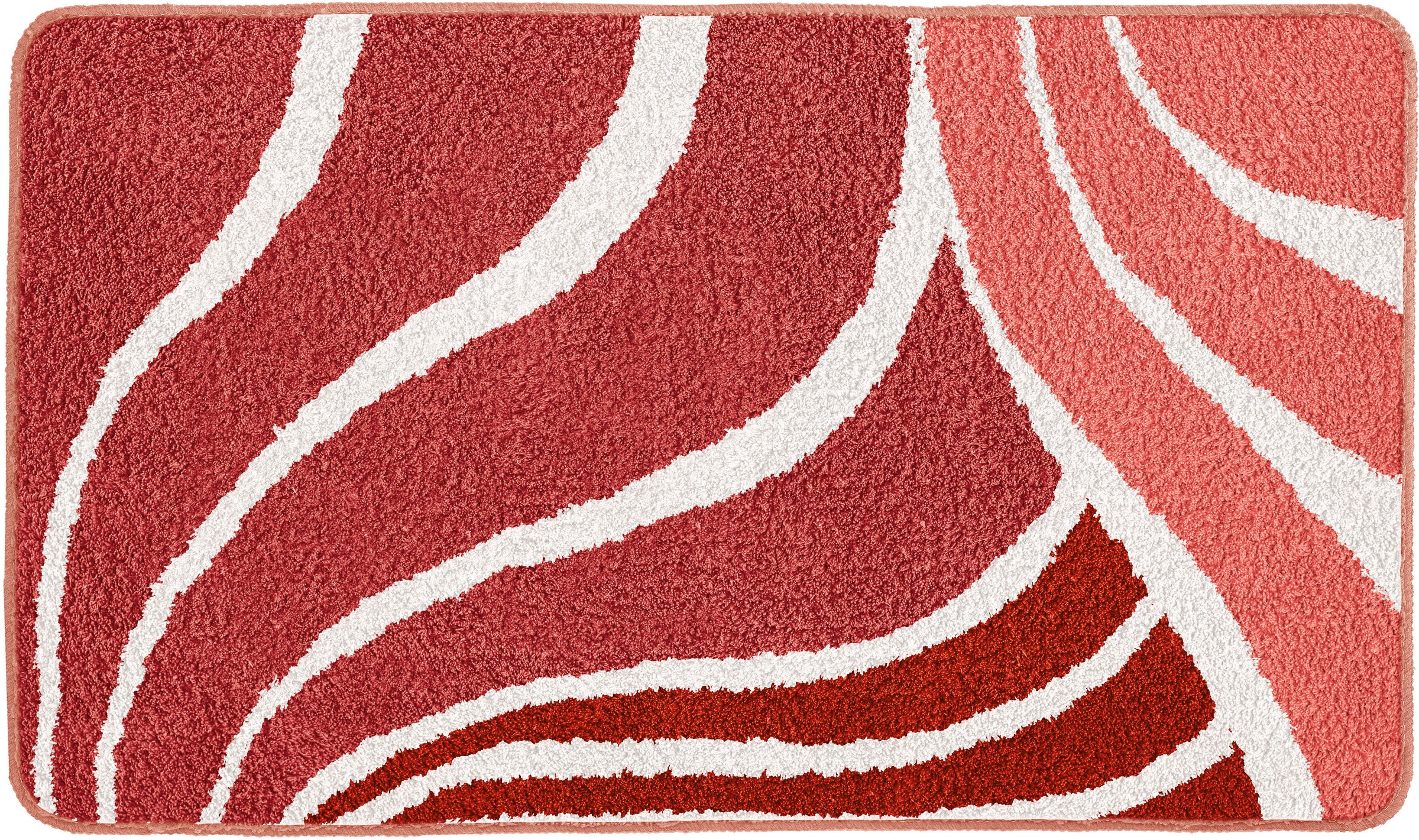 Kleine Wolke Badematte »Flame«, rutschhemmend beschichtet, fußbodenheizungsgeeignet, Badteppich, modernes Wellen Design