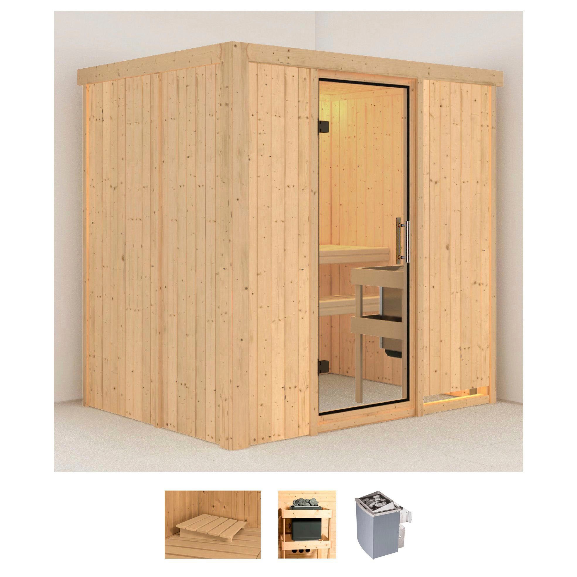 Karibu "Bedine" Set, Ofen 9 kW integr. Strg