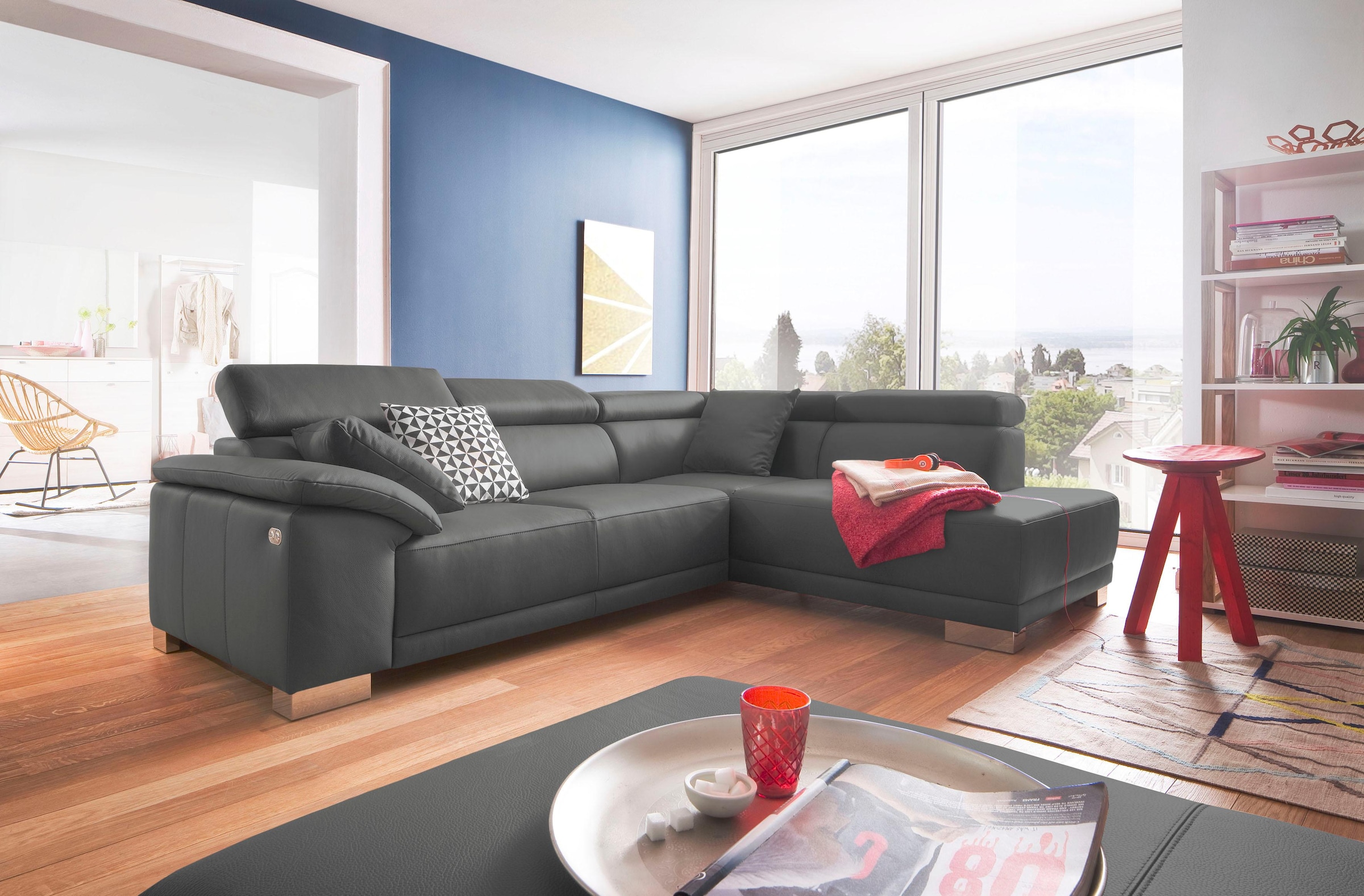 3C Candy Ecksofa "Menorca modern und bequem, L-Form", Kopfteilverstellung, günstig online kaufen