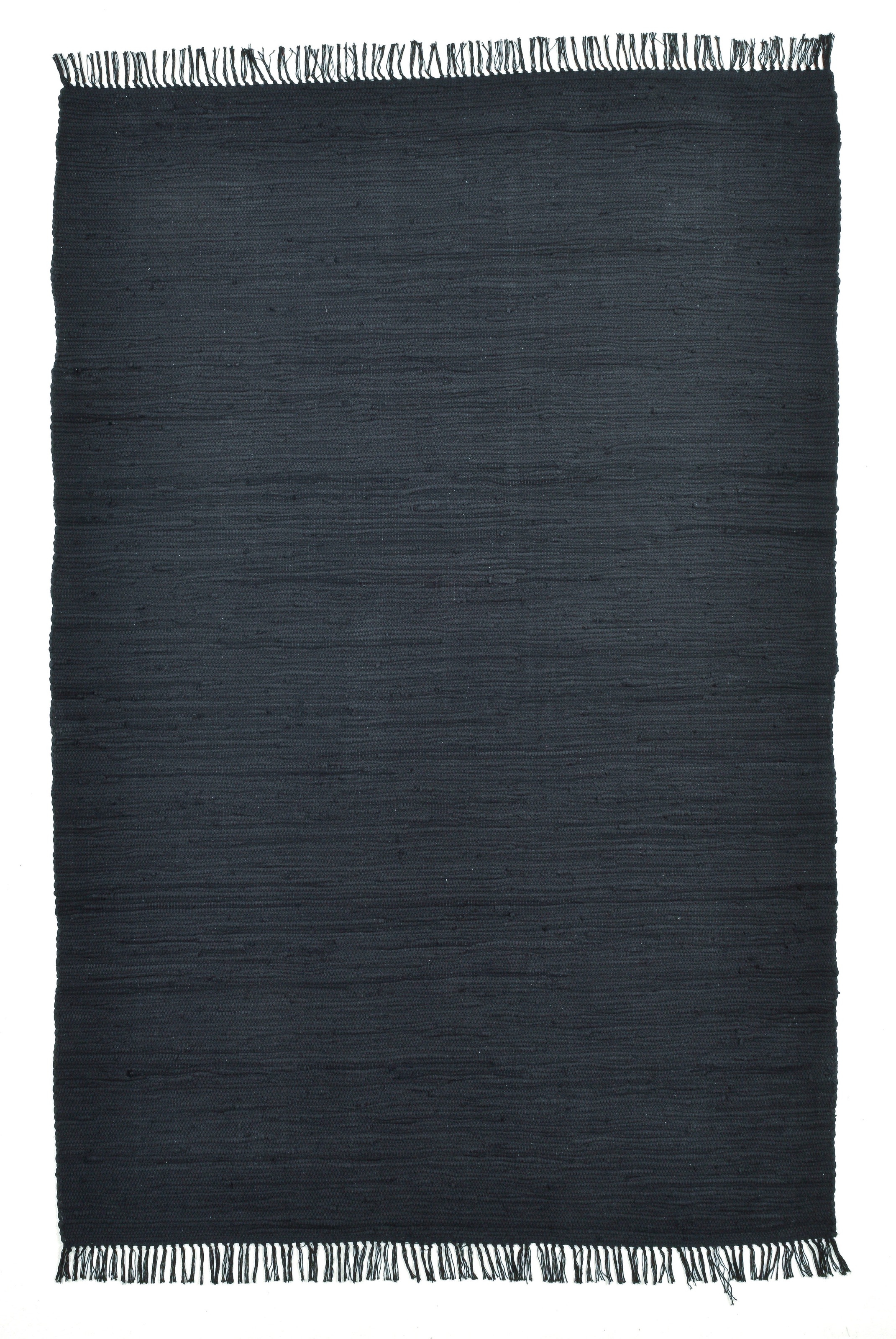 Thumbnail - my home Teppich "Cadis" rechteckig 5 mm Höhe Wendeteppich, mit Fransen, Uni Farben, handgewebt, reine Baumwolle