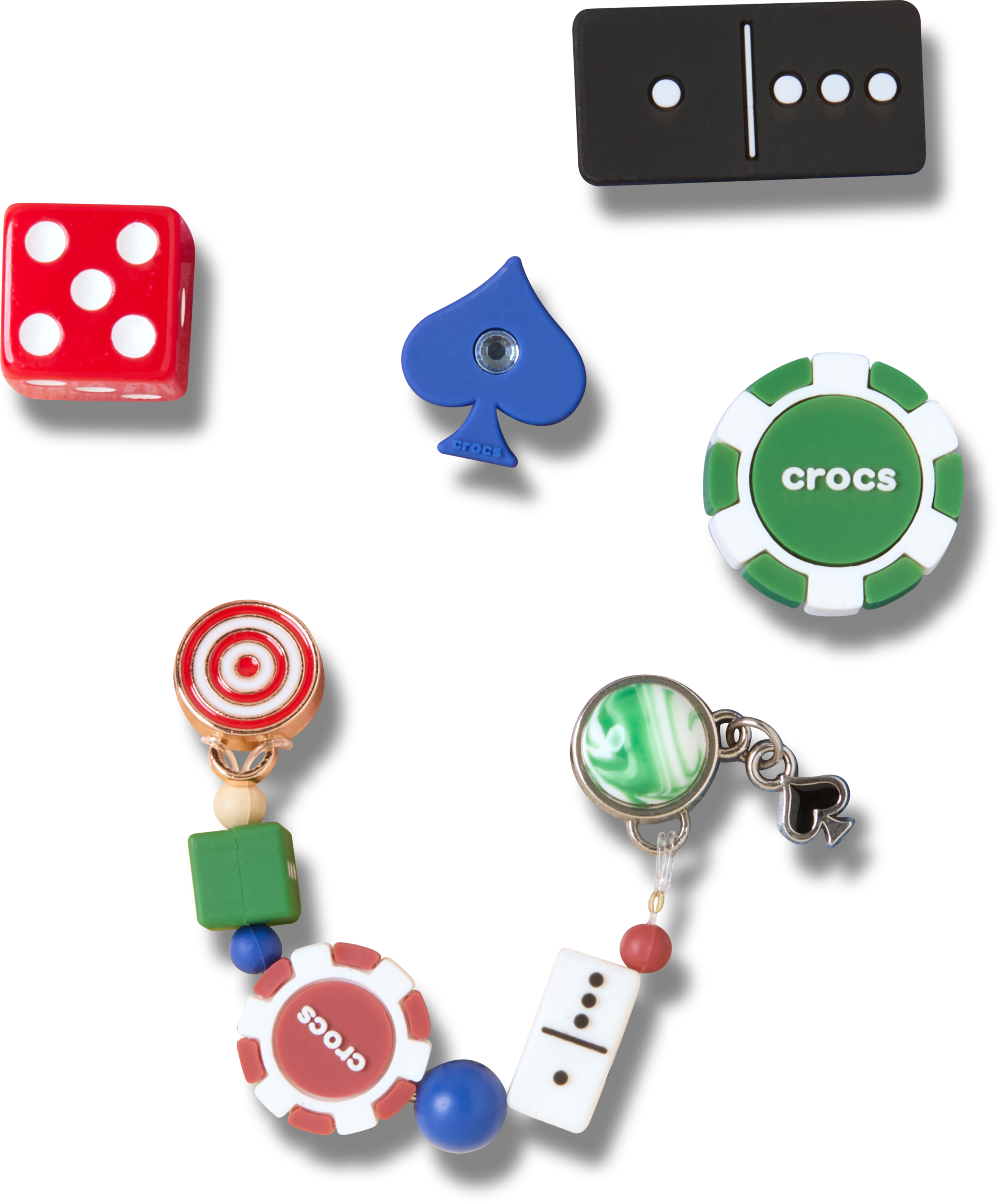 Crocs Schuhanstecker »Jibbitz™ Game Night« Set, Kein Spielzeug. Nicht für Kinder unter 3 Jahren geeignet, 5 Schuh-Dekoration, Anhänger mit Spiele-Motive