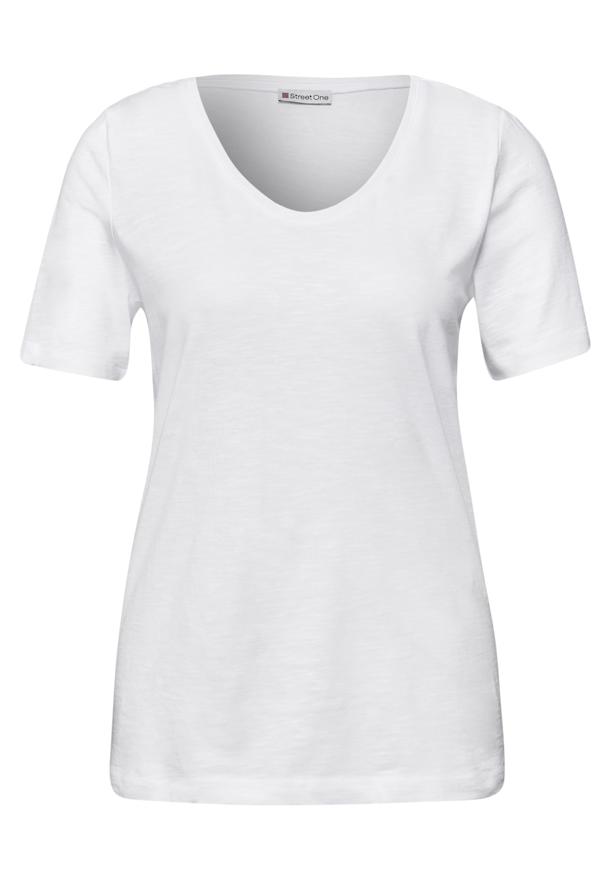 STREET ONE T-Shirt mit abgerundetem V-Ausschnitt