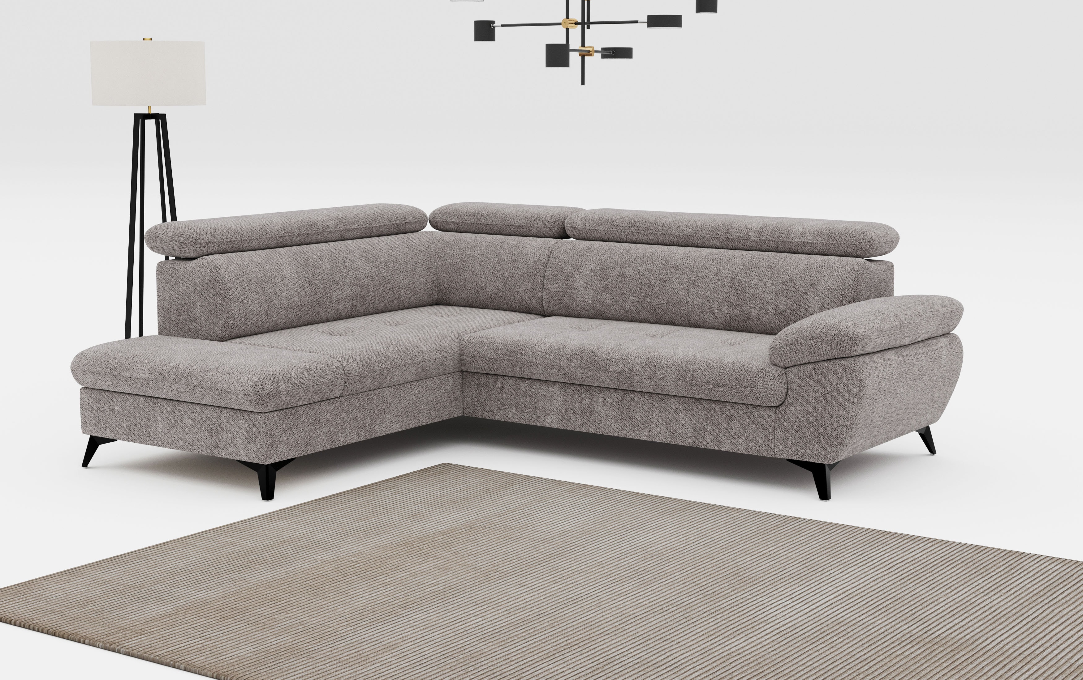 COTTA Ecksofa "Hudson" mit Kopfteilverstellung, optional Schlaffunktion & Bettkasten