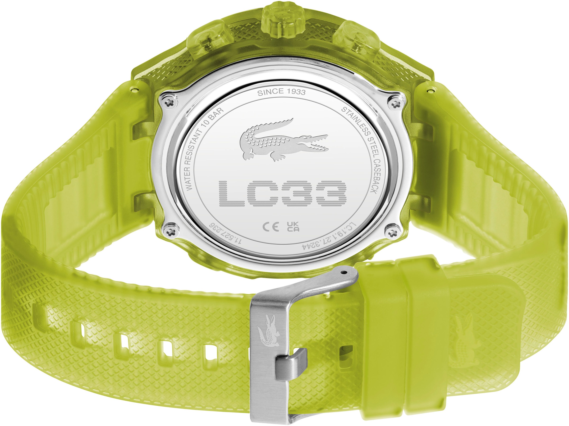Chronograph LACOSTE "LC33", transparent (hellgrün (transparent)), Armbanduhren, Herren, Chronograph, Armbanduhr, Quarzuhr, Herren, analog, digital, Stoppfunktion 4