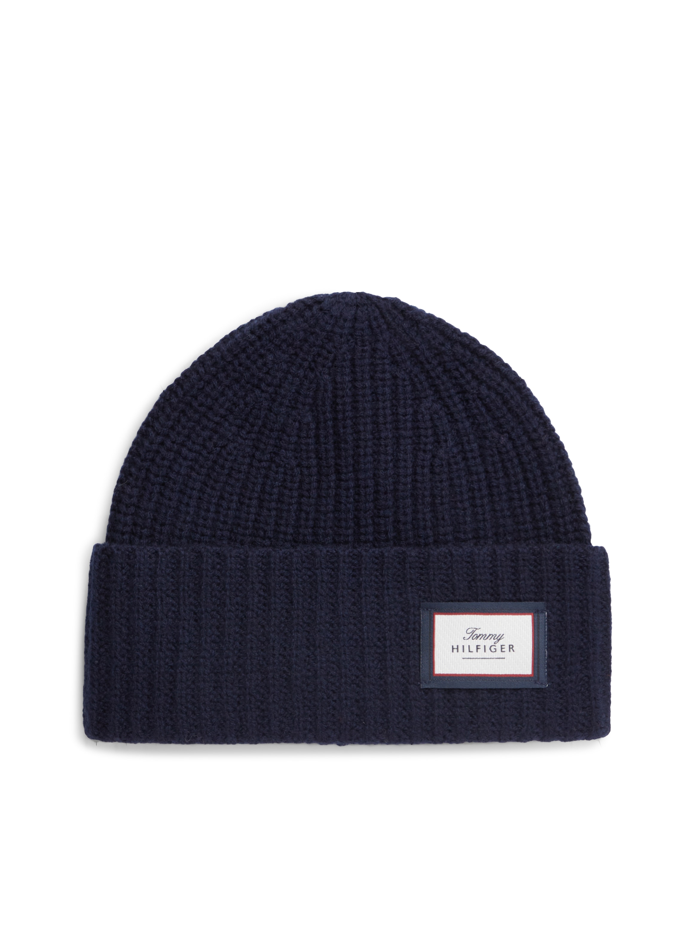 Tommy Hilfiger Beanie »TH WOOL« aus grobem Rippstrick in reiner Wolle
