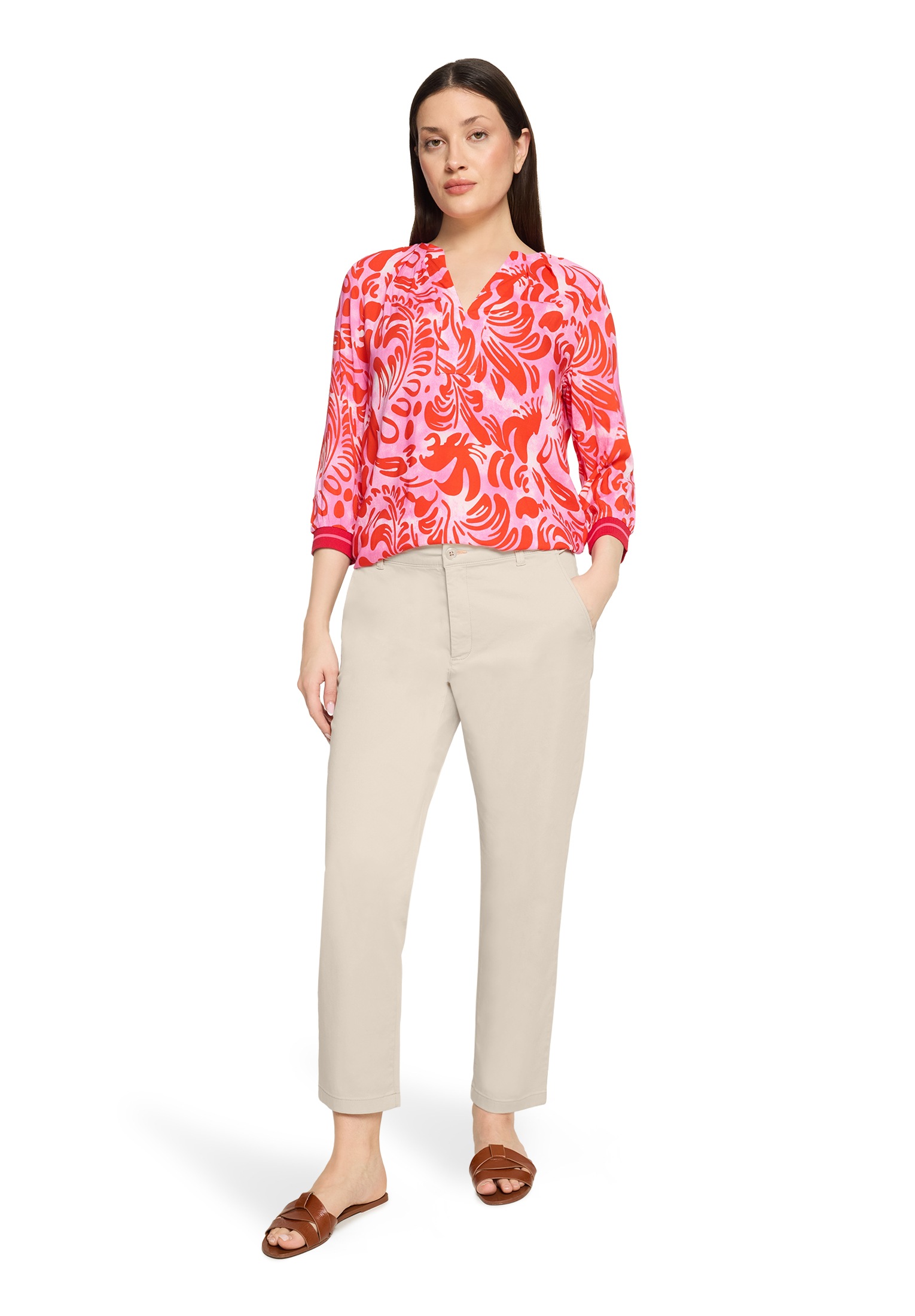 Cartoon Schlupfbluse »Damen mit Rippbündchen«