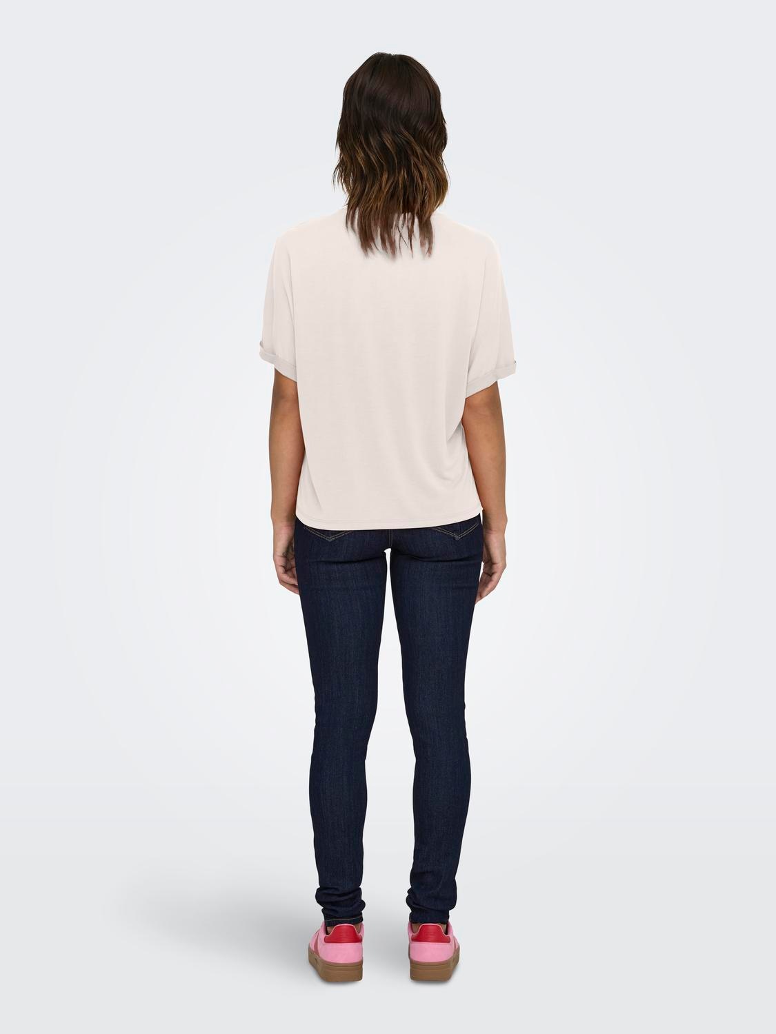 ONLY T-Shirt "ONLFREE LIFE S/S FOLD-UP TOP BOX JRS" Materialmix, regular fi günstig online kaufen