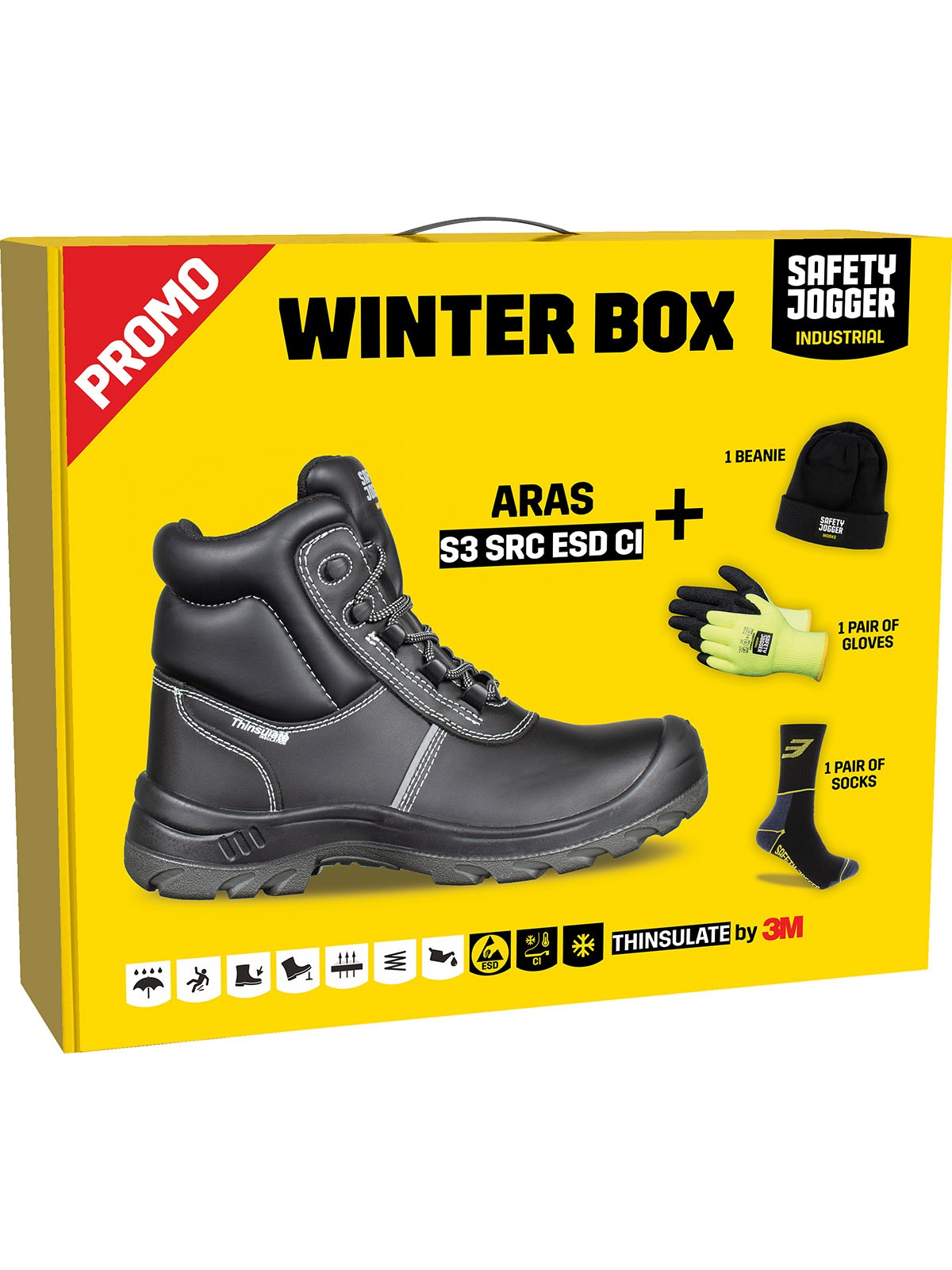 Sicherheitsschuh "Sicherheitsschuhe 18154 Safety Jogger Winterbox", 45, schwarz, SAFETY JOGGER WORKS, Schuhe