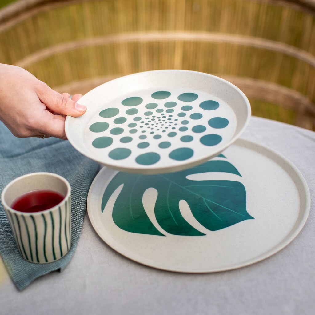 KOZIOL Dessertteller »CONNECT MONSTERA DOTS«, (Set)