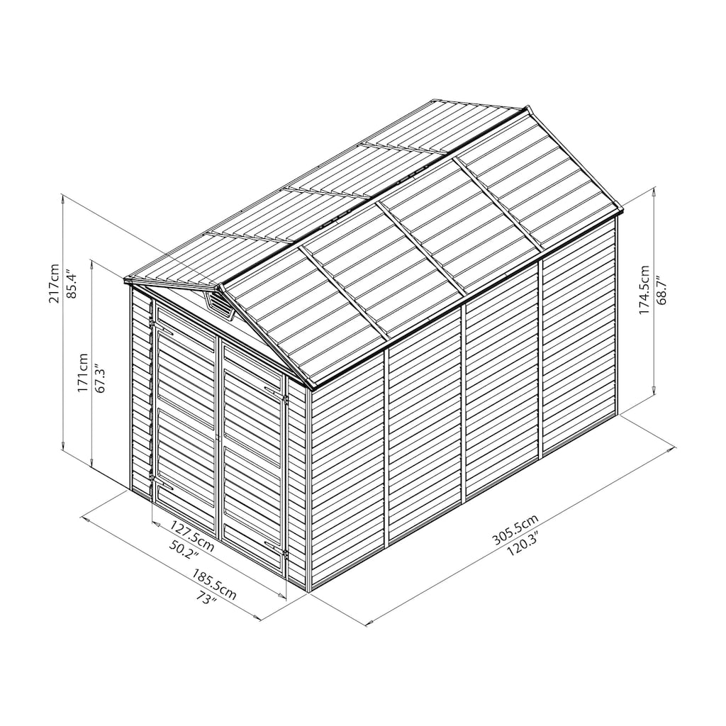 Palram - Canopia Gerätehaus »Skylight 6x10«