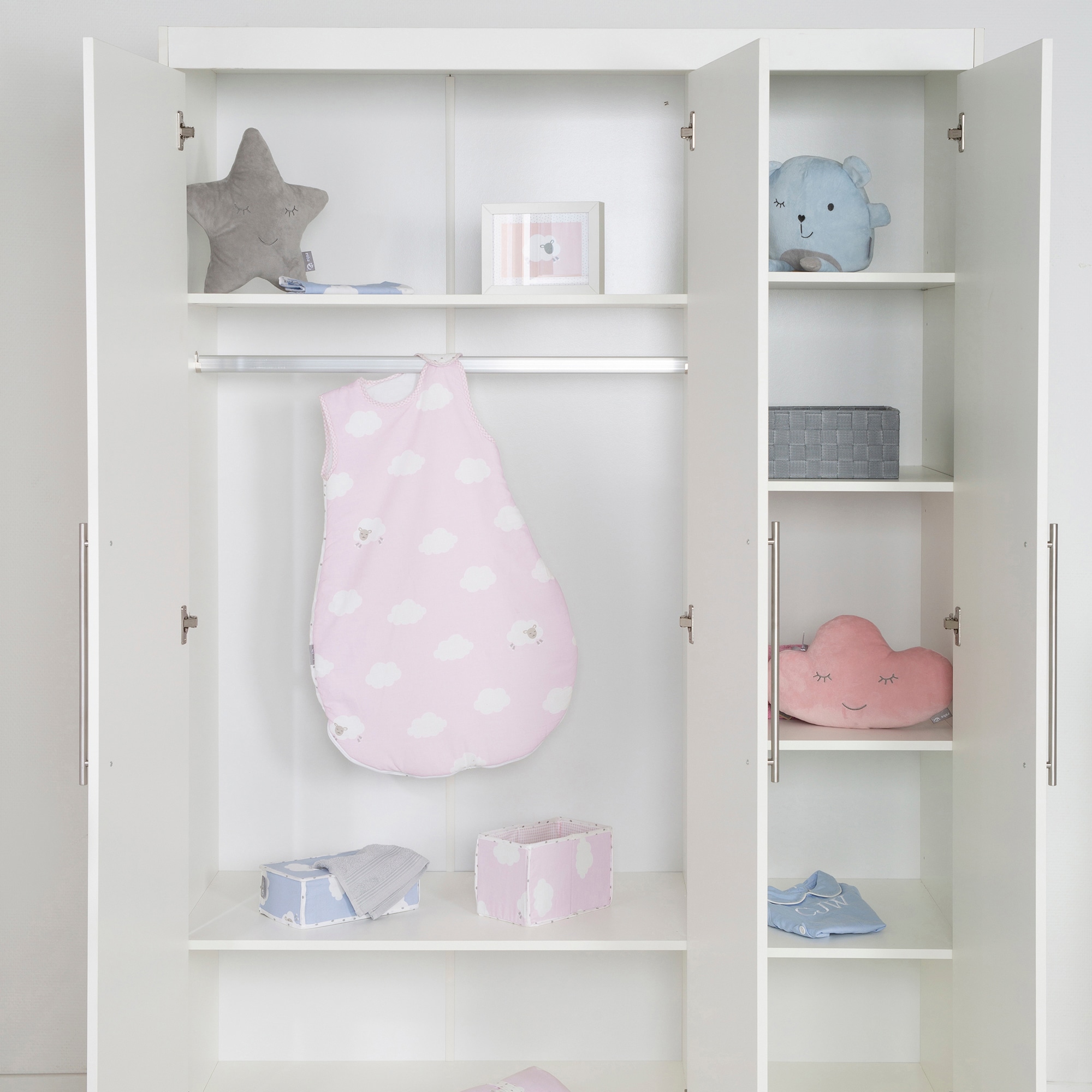 Wickelkommode cm, Gitterbett: bestellen umbaubar, & Babyzimmer-Komplettset 3-türig), 70x140 (Set, »Maren«, | Kleiderschrank Babybett breite roba® Wickelkommode - BAUR höhenverstellbar