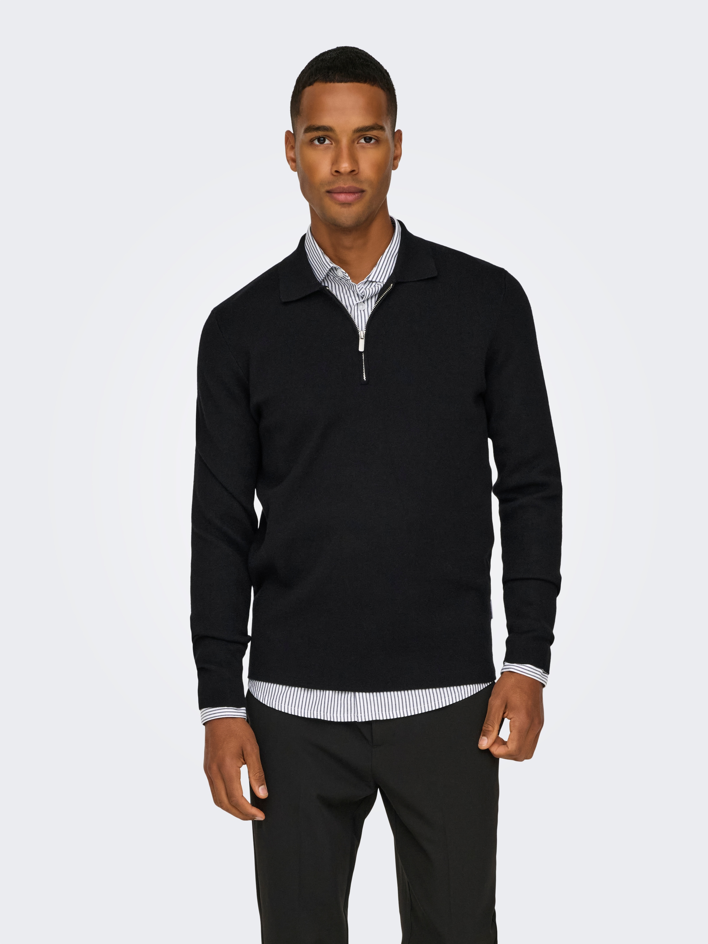 ONLY & SONS Polokragenpullover "ONSCOOPER REG LS 12 HALF ZIP POLO"