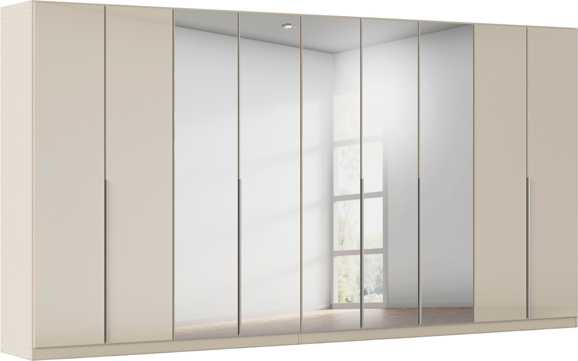 OTTO home Drehtürenschrank "Kleiderschrank Schrank Garderobe AGORDO mit Glasfront und Spiegel" in zwei Griff-Farben, Breiten 91-405 cm, durchdachte Innenausstattung, in 8 Breiten und 2 Höhen MADE IN GERMANY