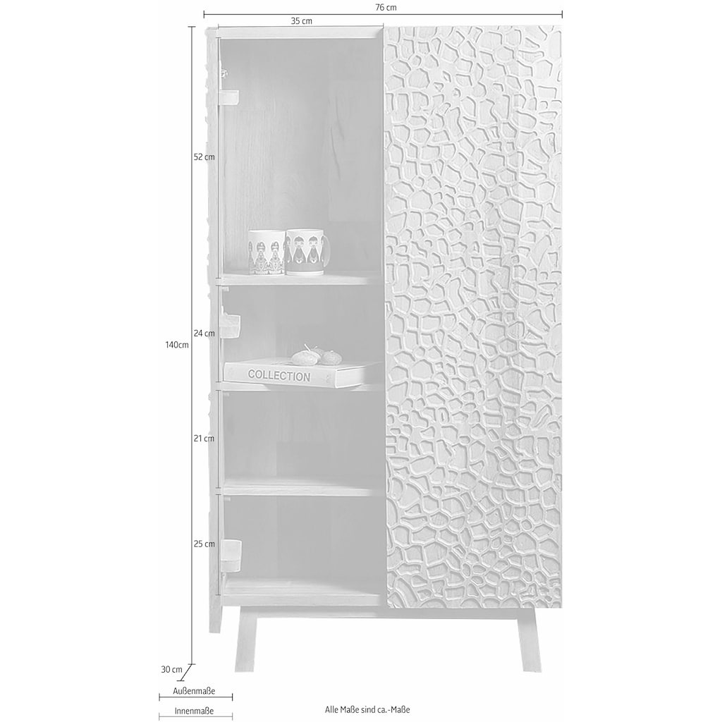 Home affaire Sideboard »Groveland«, landschaftsähnliche Holzschnitte auf den Türen, Höhe 140 cm