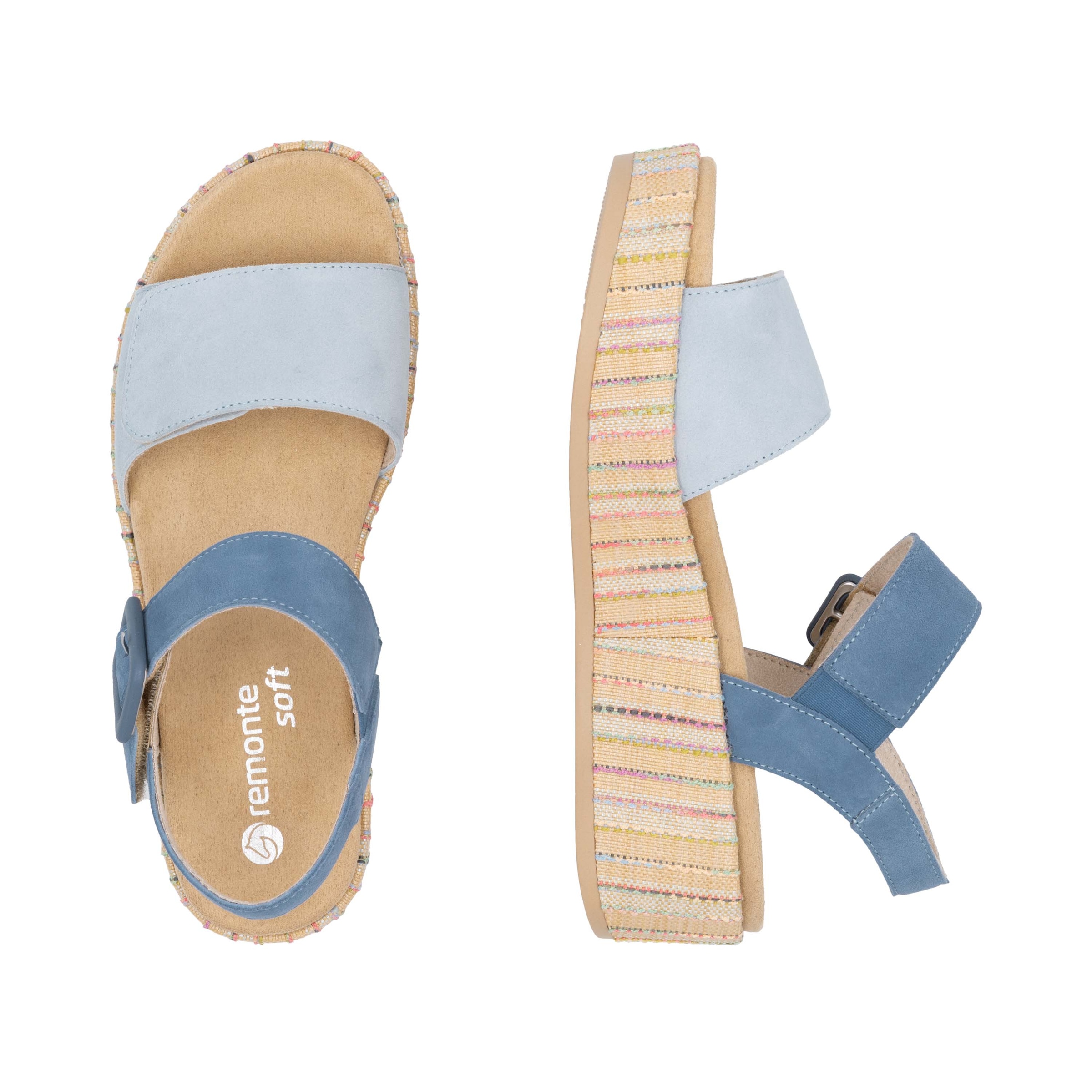 Remonte Sandalette »Elisabeth Hurley-Collection«, Keilabsatz, Sommerschuh, Riemchensandale mit bezogenem Plateau