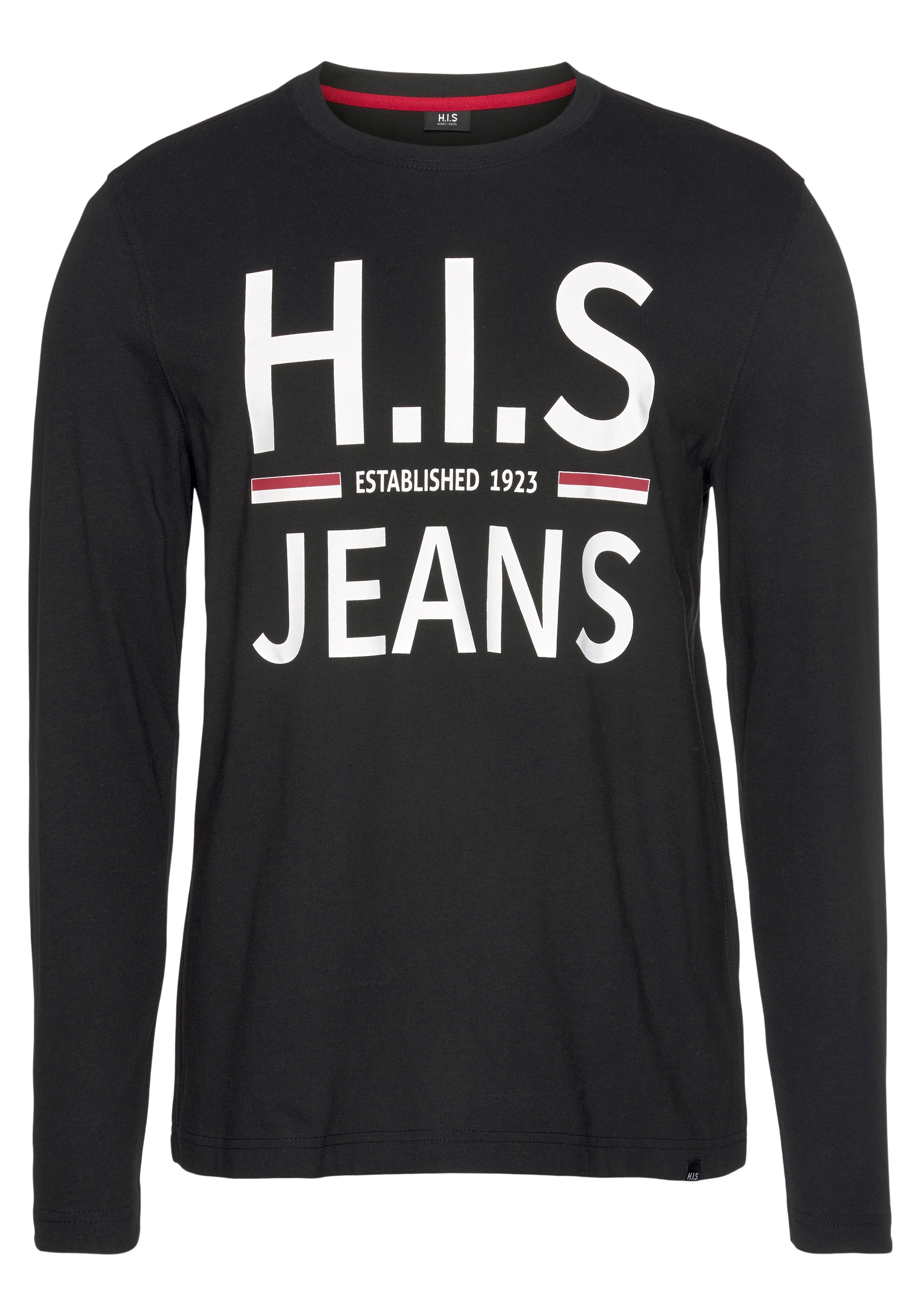 H.I.S Langarmshirt, Langarm, schmaler Basic-Schnitt, bedrucktes Design
