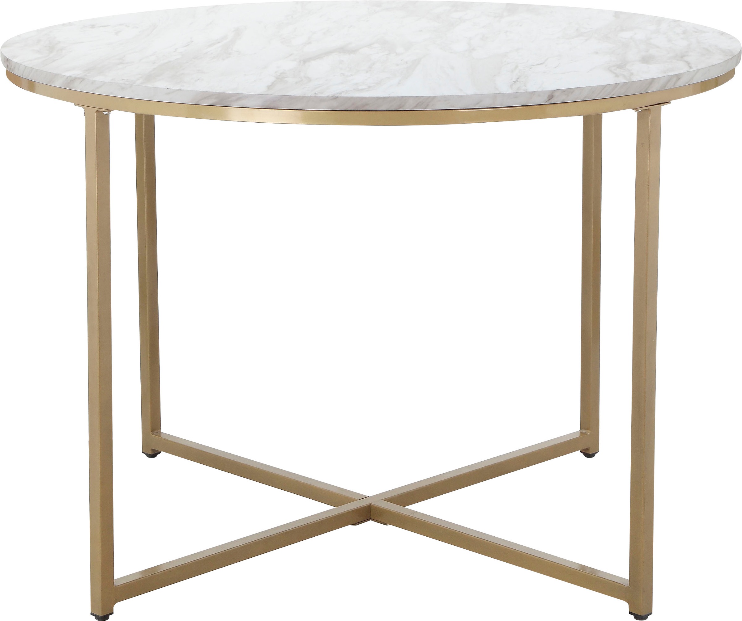 Thumbnail - Leonique Esstisch "Gondat" 1 Stk. tlg. mit Tischplatte in Marmor-Optik, Gestell aus Metall golden, Höhe 76 cm