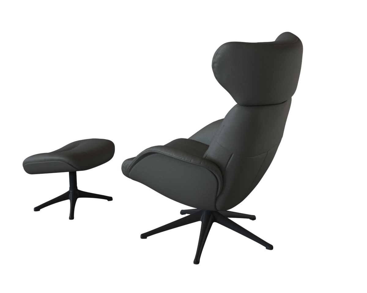 FLEXLUX Relaxsessel »Relaxchairs More«, Premium Komfort, Rücken- & Kopfteilverstellung, drehbar, Fuß schwarz