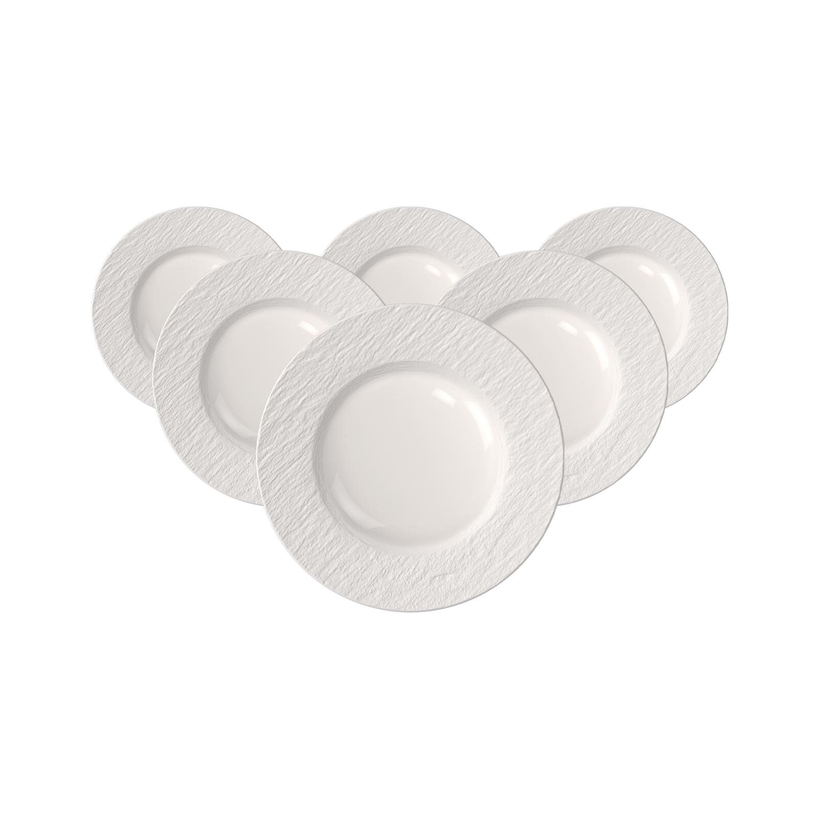 Villeroy & Boch Frühstücksteller "Frühstücksteller Manufacture Ice ø 21,7 cm 6er Set weiß" Spülmaschinenfest, Mikrowellensicher
