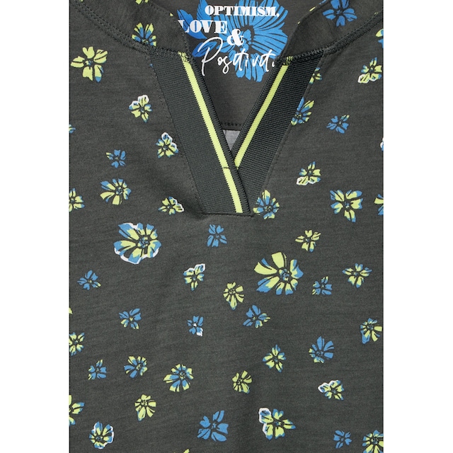 Cecil T-Shirt, mit geschlitztem Rundhalsausschnitt kaufen | BAUR