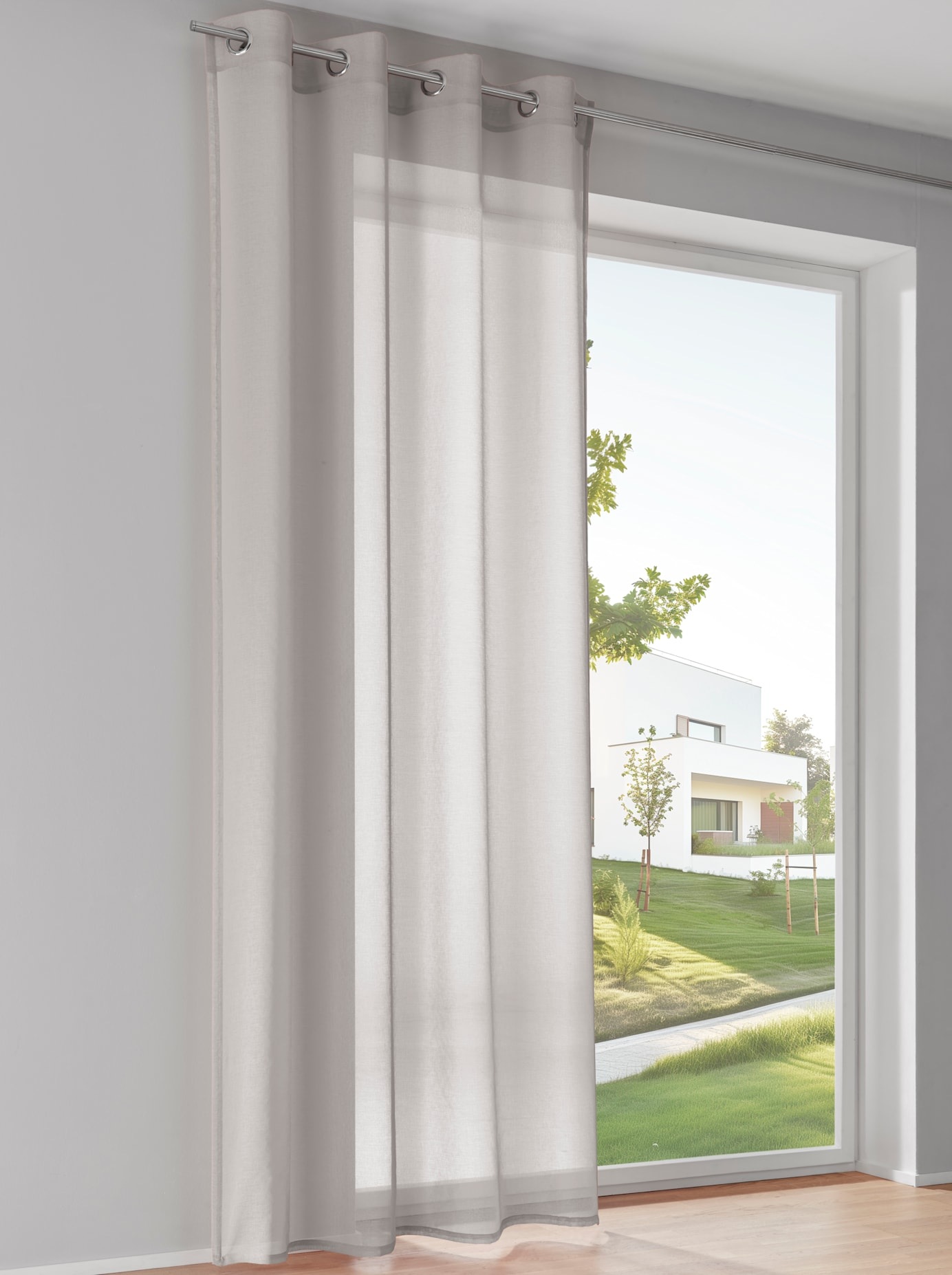 Gardine HEINE HOME, B:140cm H:175cmhellgrau, Polyester, Gardinen