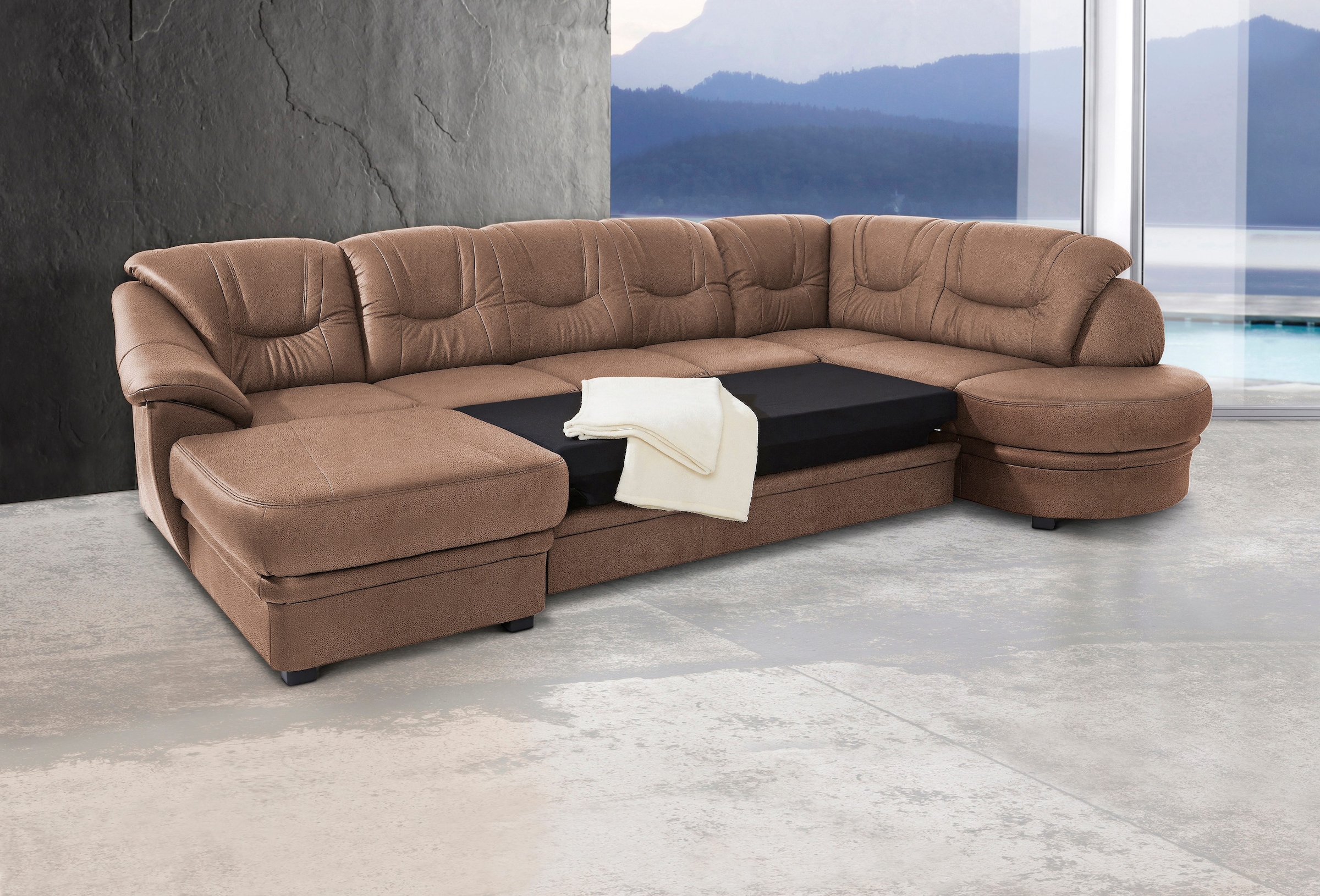 sit&more Wohnlandschaft »Savoni U-Form«, wahlweise mit Bettfunktion