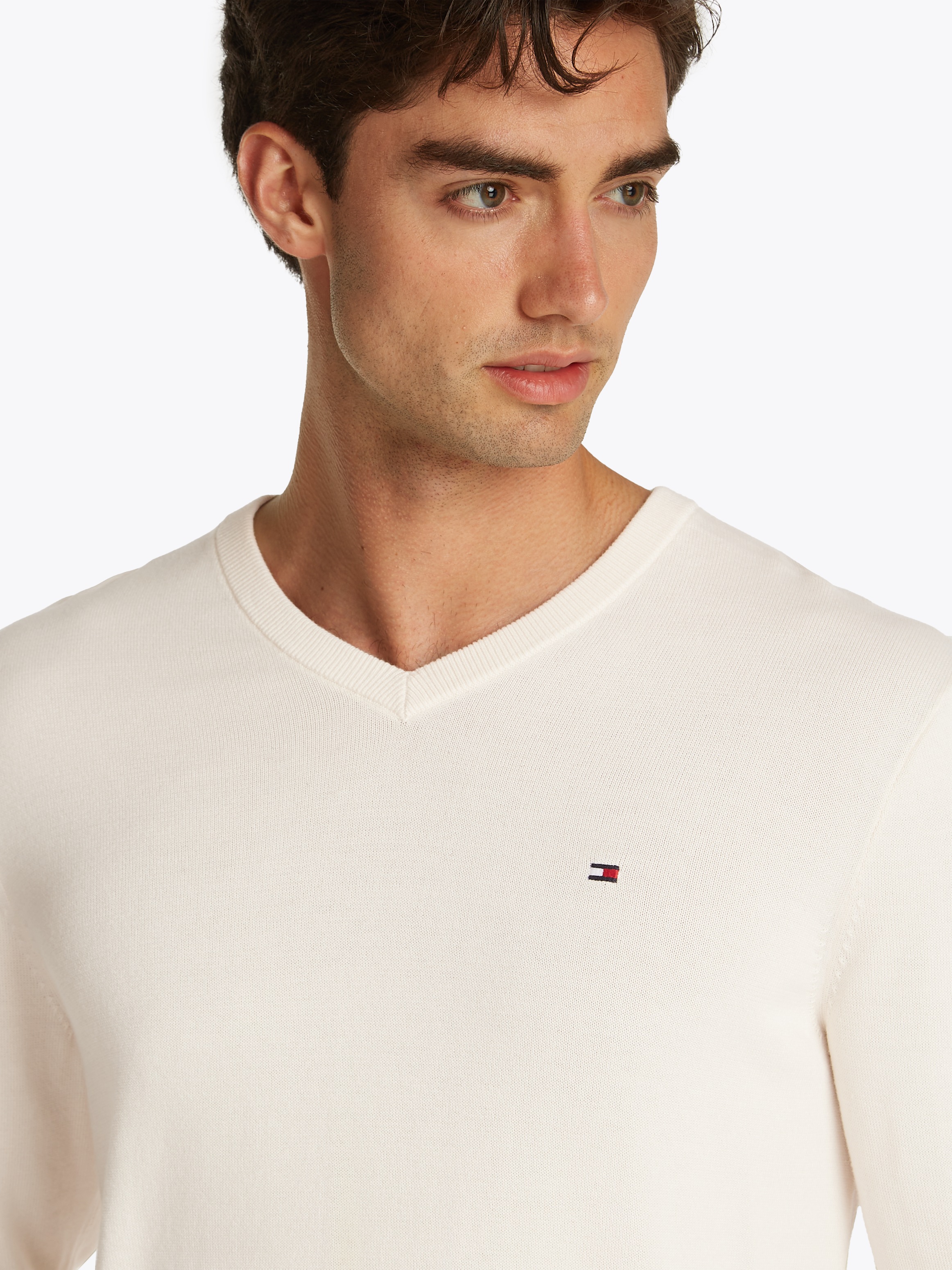 Tommy Hilfiger Strickpullover »ESSENTIAL COTTON V NECK«