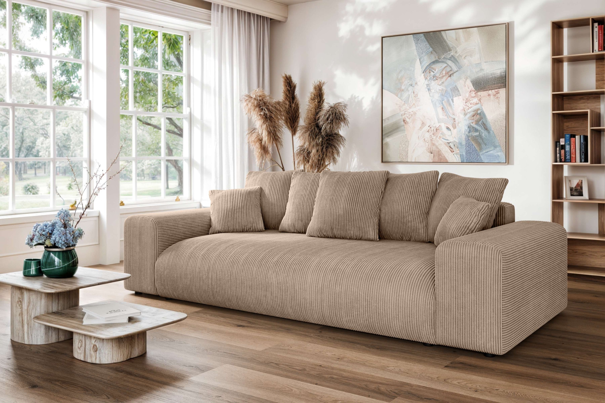 Home affaire Big-Sofa "LAKESIDE 3-Sitzer Schlafsofa mit Bettkasten, Breite günstig online kaufen
