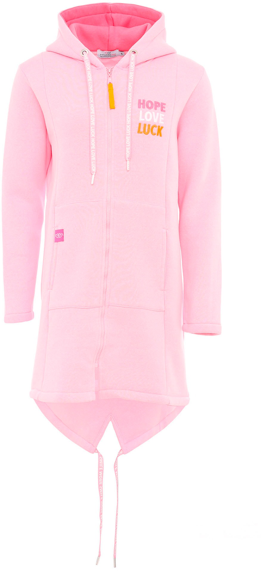 Zwillingsherz ""Hope Love Luck"" mit langem Reißverschluß und Seitentaschen günstig online kaufen
