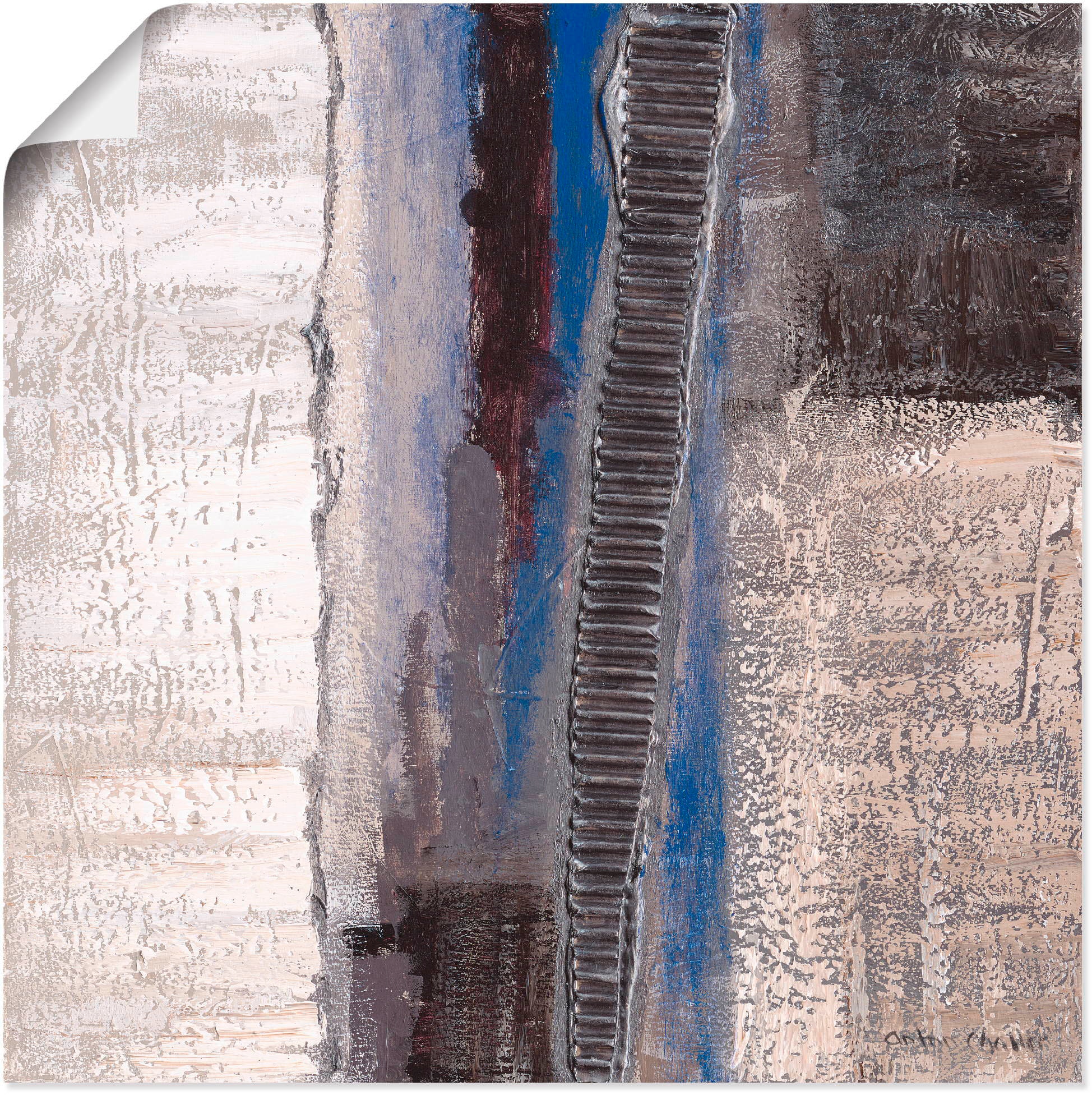 Artland Paveikslas »Blau-silber Abstrakt I« Mu...