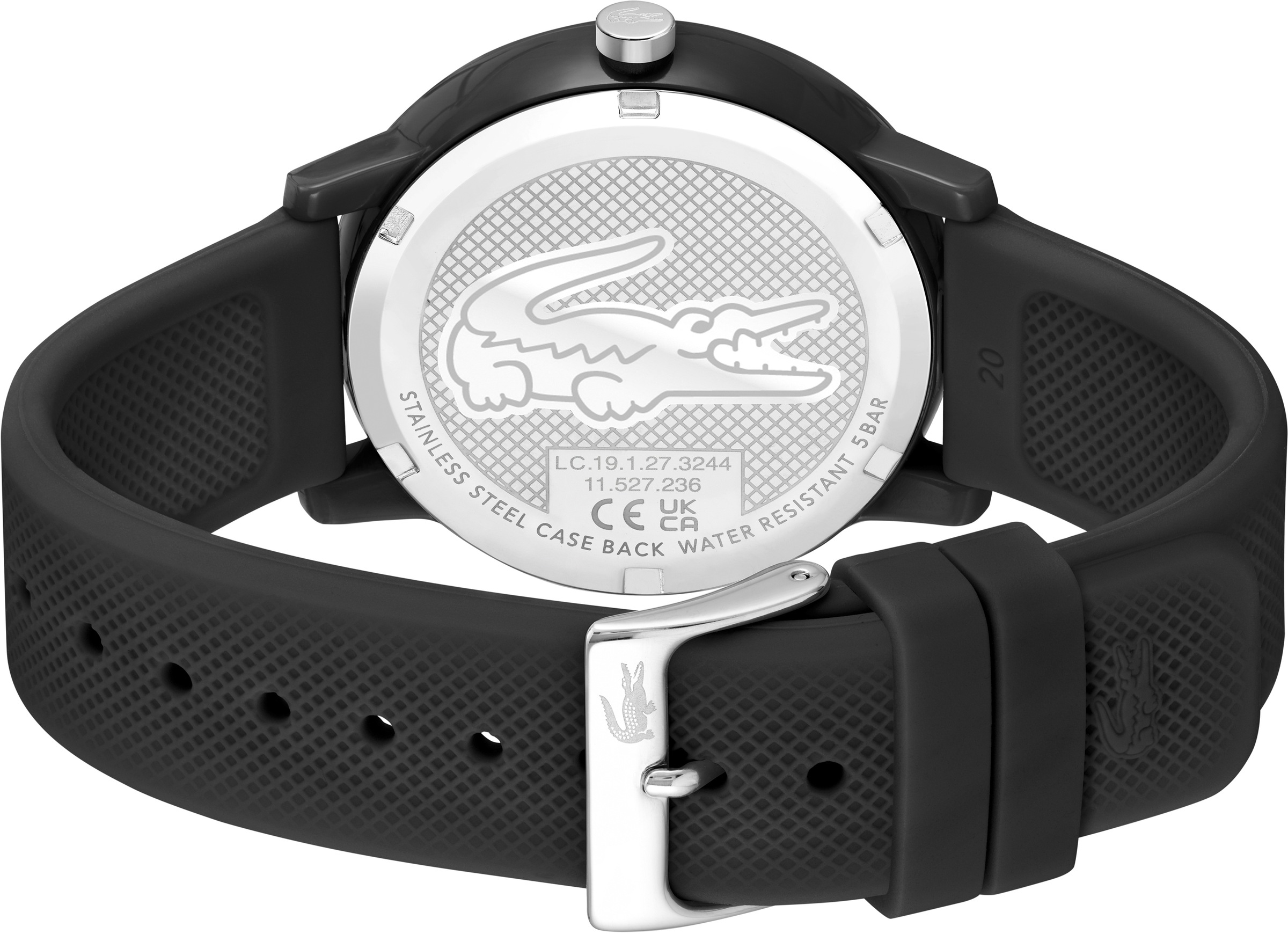 Lacoste Quarzuhr »LACOSTE.12.12«, Armbanduhr, Herrenuhr, Mineralglas, Silikonarmband