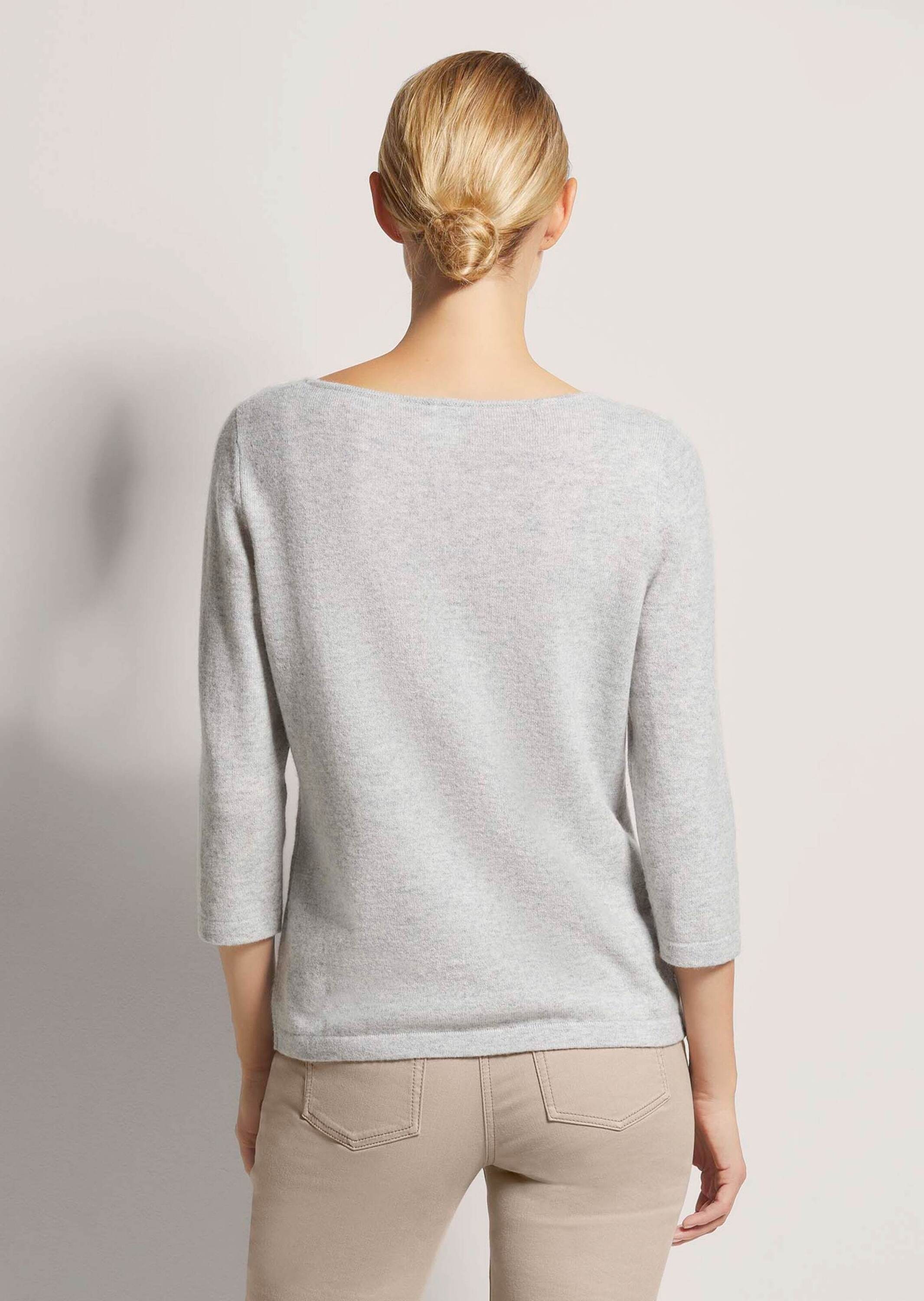 MADELEINE Long Pullover Cashmere Silver Grey Size 48 3