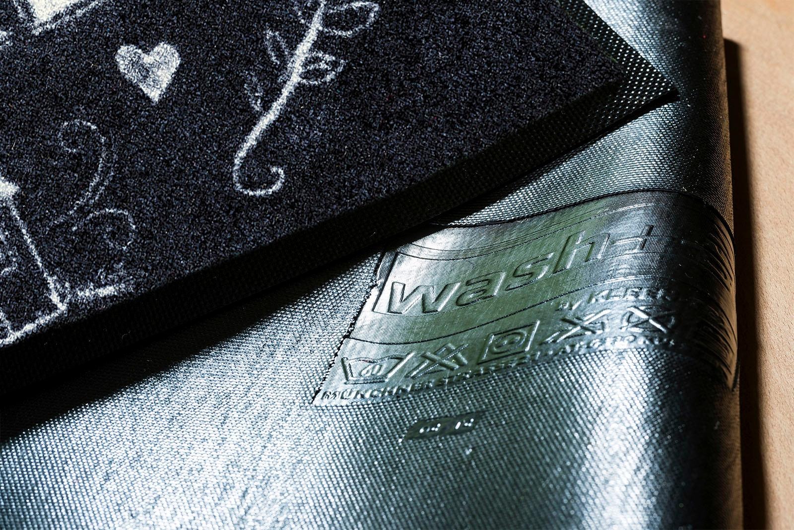 wash+dry by Kleen-Tex Fußmatte »Chalky Home«, rechteckig, 7 mm Höhe, Schmutzfangmatte, mit Spruch, rutschhemmend, waschbar