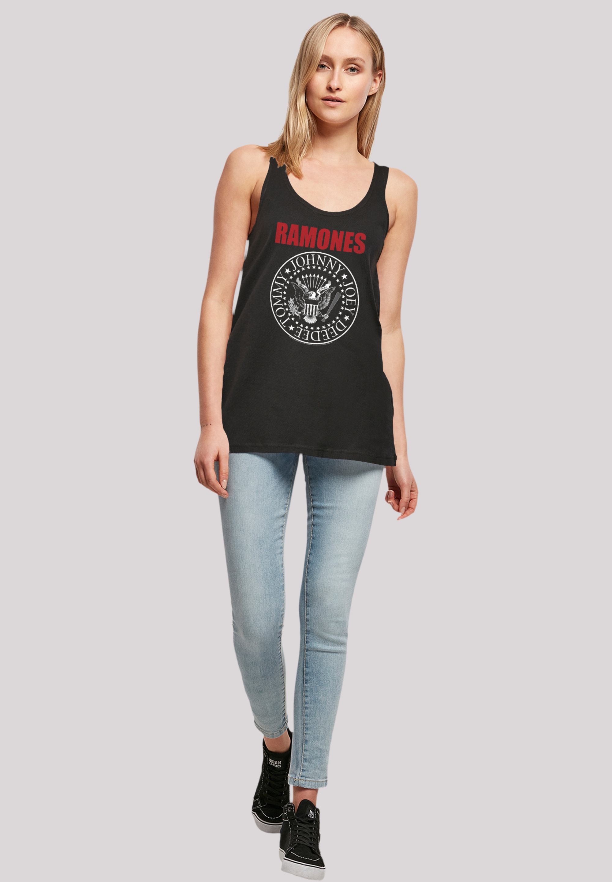 F4NT4STIC T-Shirt »Ramones Rock Musik Band Red Text Seal«, Premium Qualität, Band, Rock-Musik