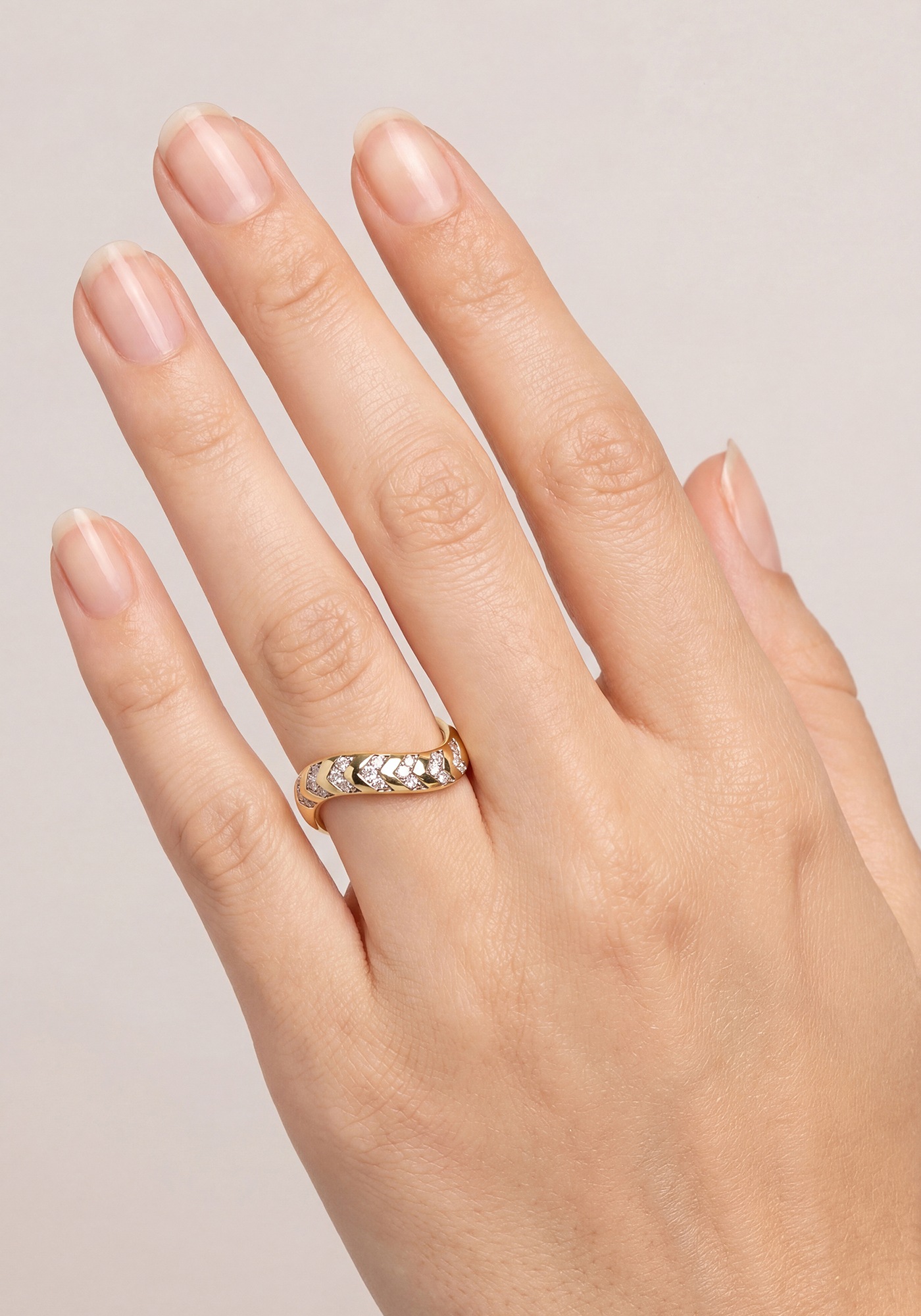 JOBO Fingerring »Ring Welle geschwungen« 925 Silber vergoldet mit 21 Zirkonia