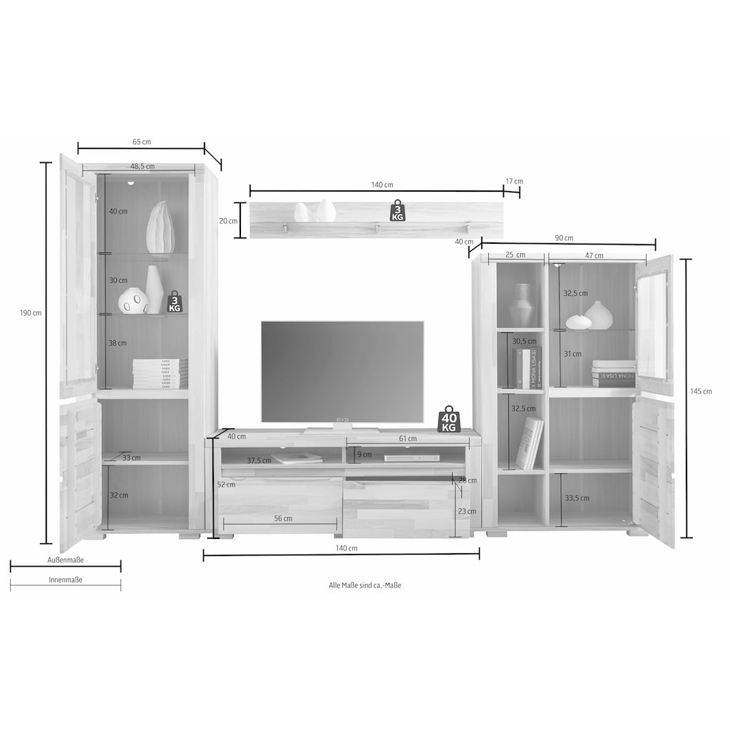 Woltra Wohnwand »Denis«, (Set, 4 St.)