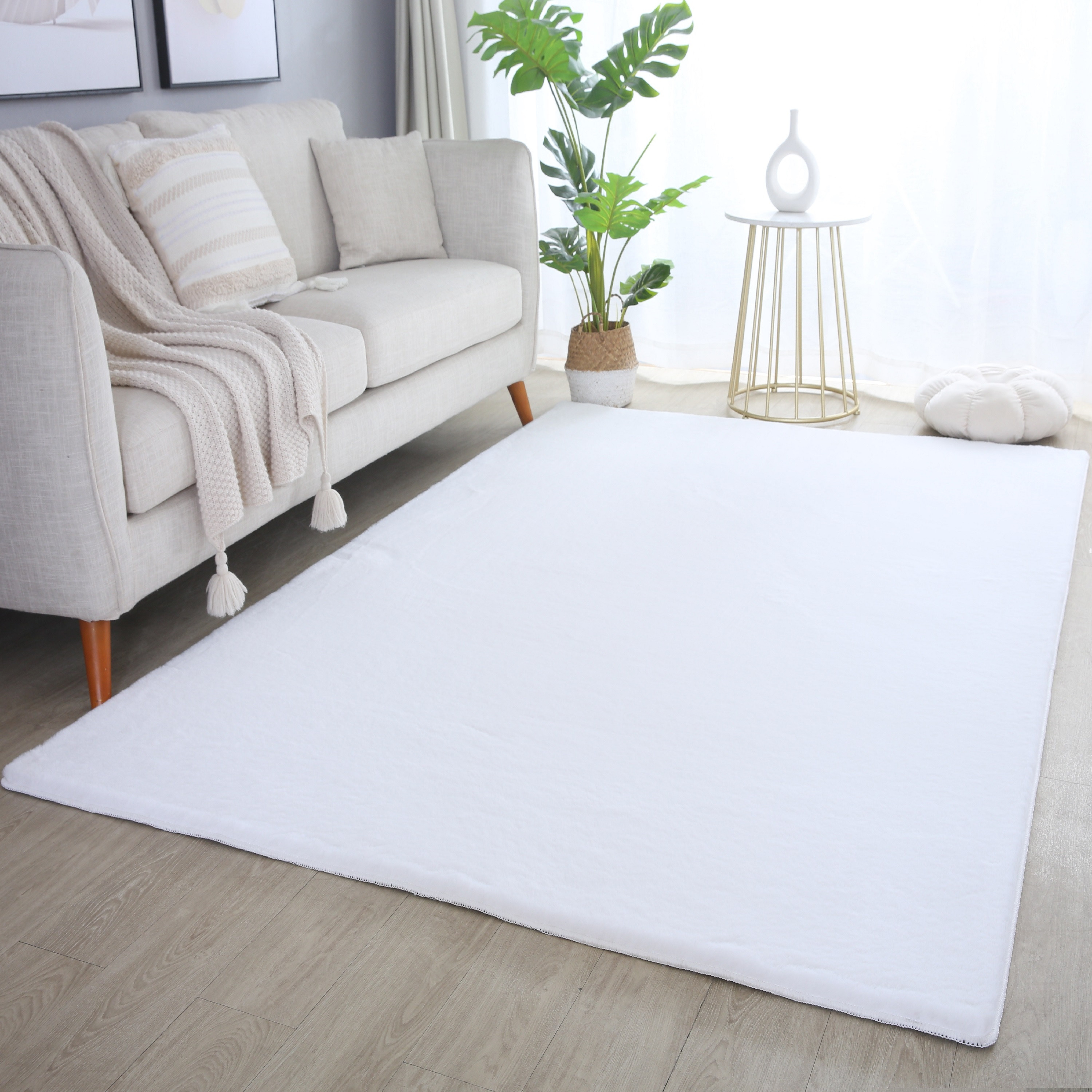 Ayyildiz Teppiche Hochflor-Teppich "POUFFY 5100, auch als Läufer und Rund" rechteckig 20 mm Höhe Läufer, weicher glatter Softflor, Kaninchen Fell Haptik, waschbar